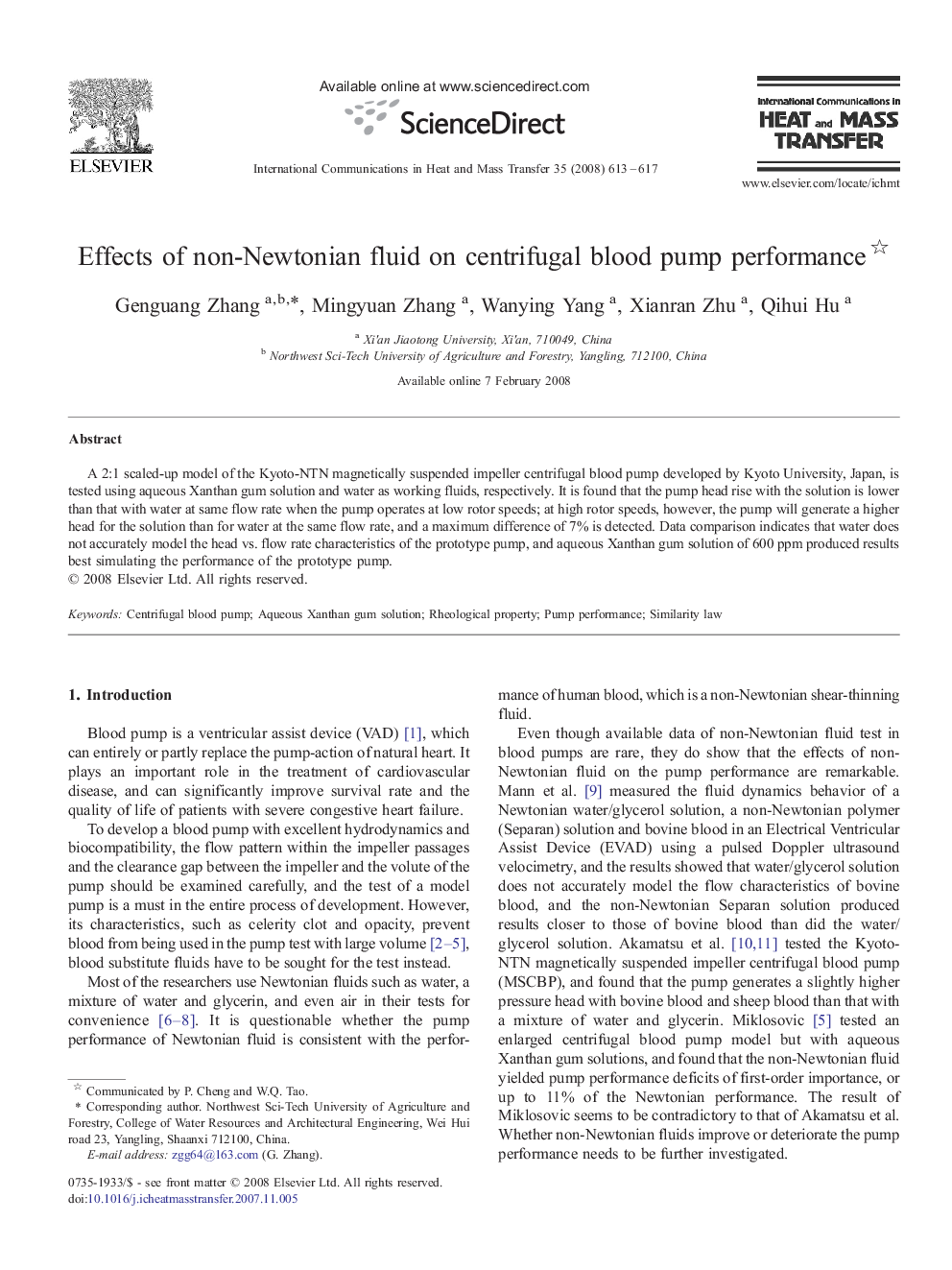 Effects of non-Newtonian fluid on centrifugal blood pump performance 