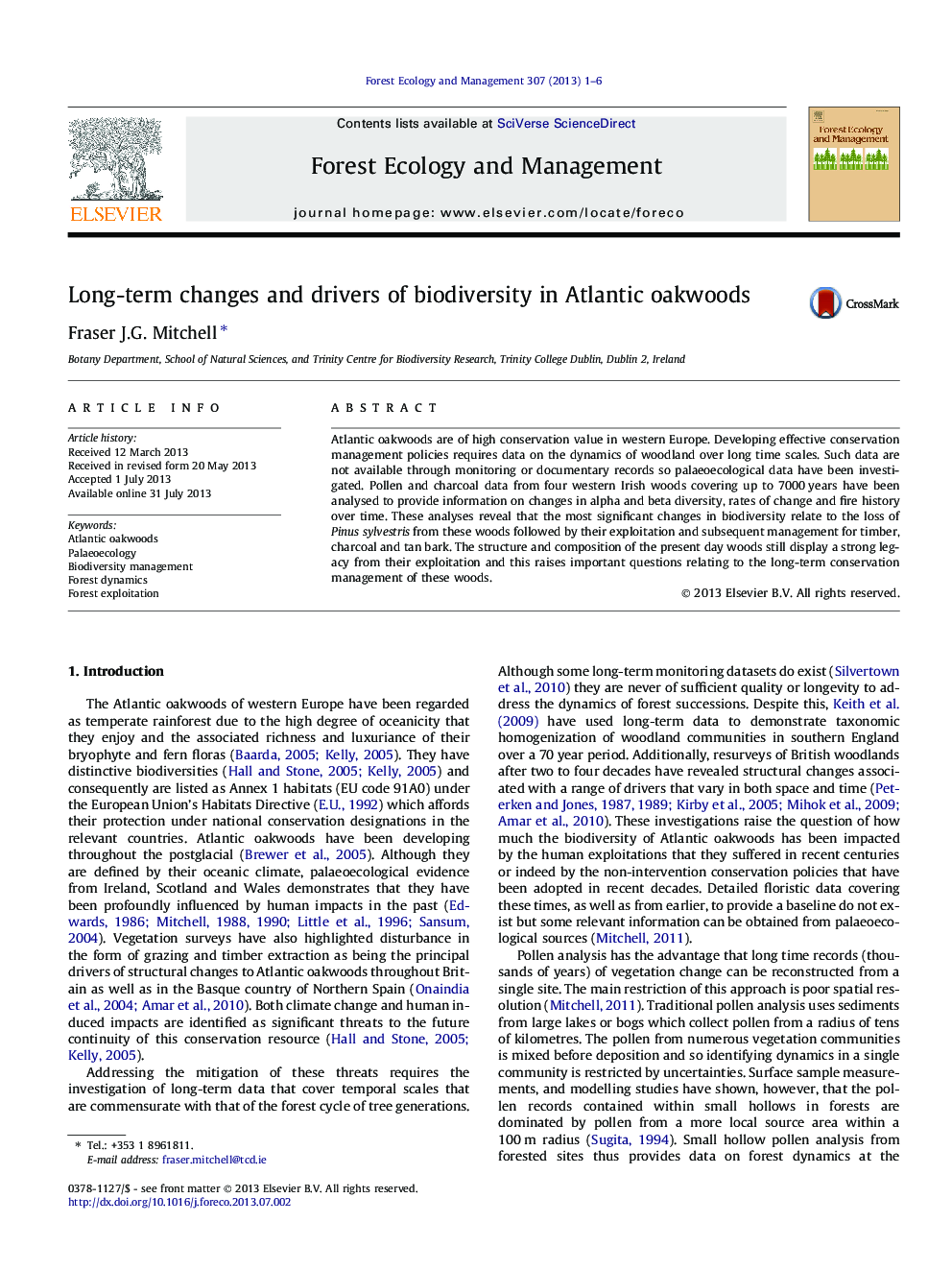 Long-term changes and drivers of biodiversity in Atlantic oakwoods