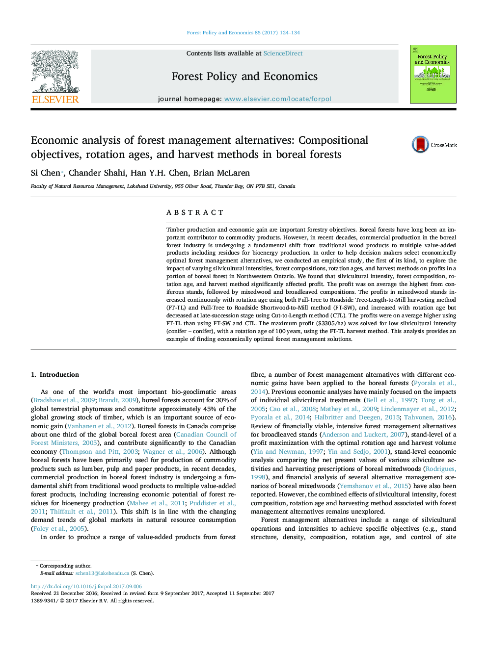 Economic analysis of forest management alternatives: Compositional objectives, rotation ages, and harvest methods in boreal forests