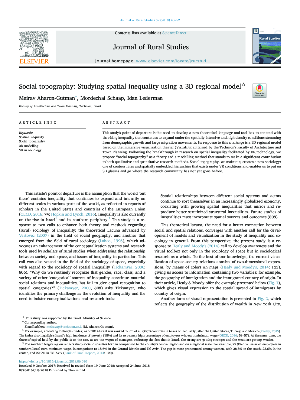 Social topography: Studying spatial inequality using a 3D regional model