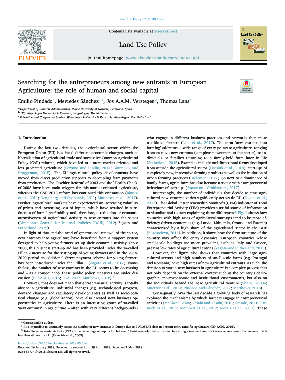 Searching for the entrepreneurs among new entrants in European Agriculture: the role of human and social capital