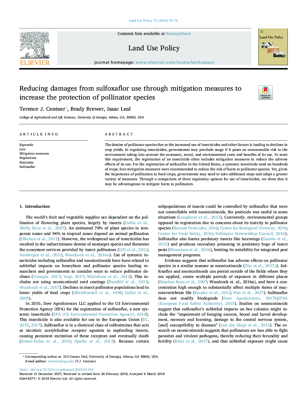 Reducing damages from sulfoxaflor use through mitigation measures to increase the protection of pollinator species