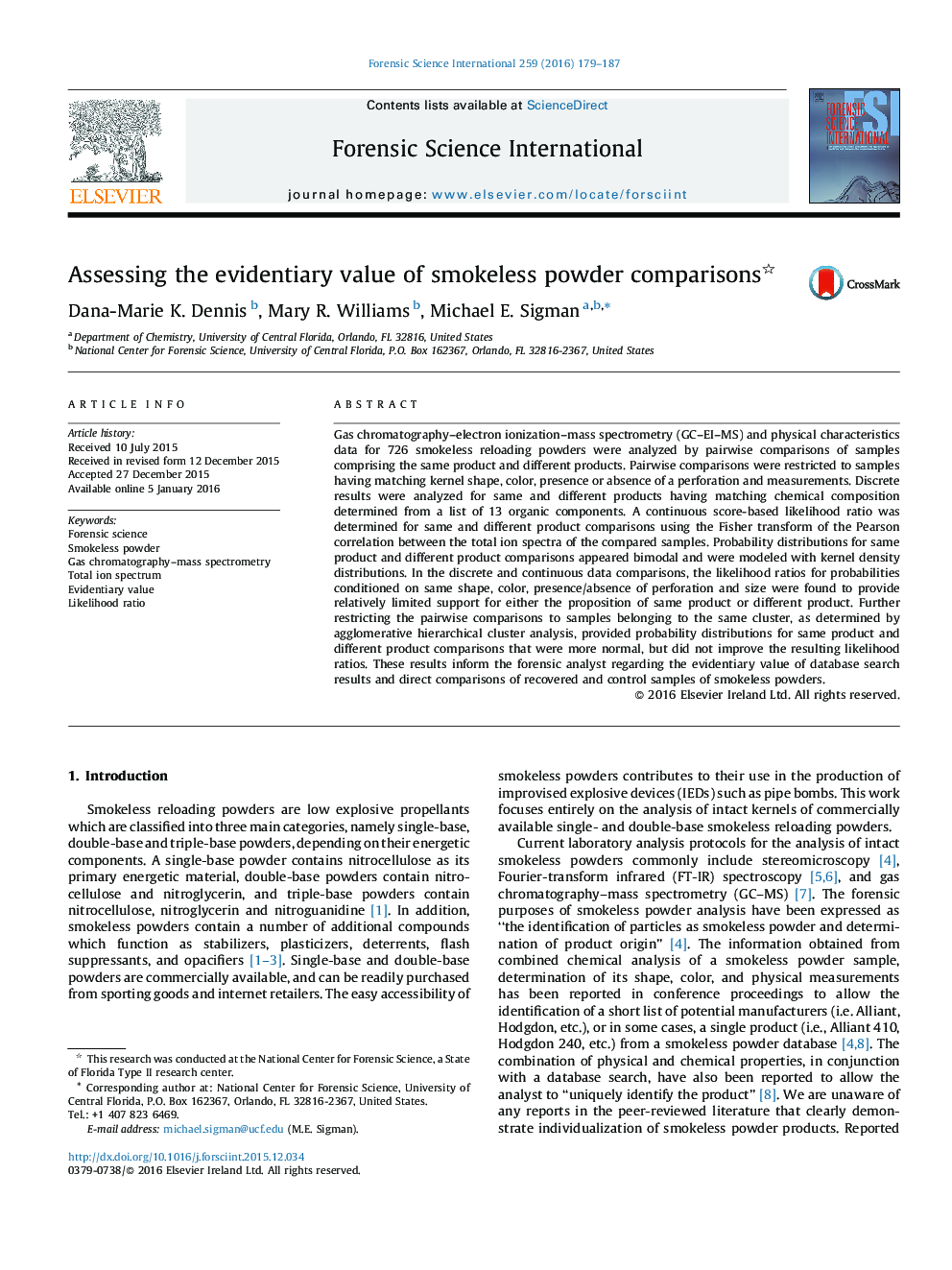 Assessing the evidentiary value of smokeless powder comparisons