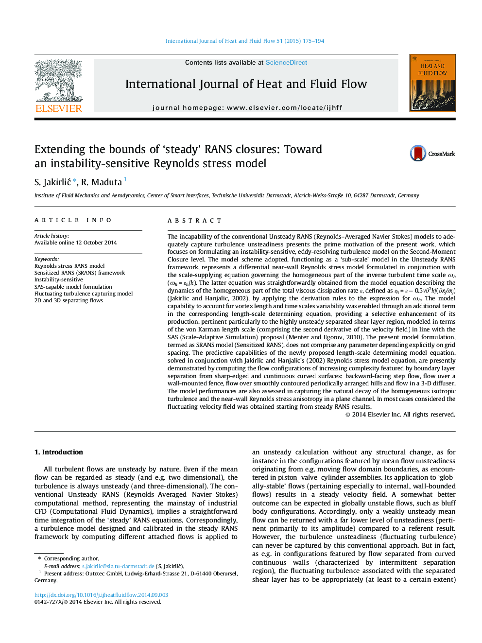 Extending the bounds of 'steady' RANS closures: Toward an instability-sensitive Reynolds stress model