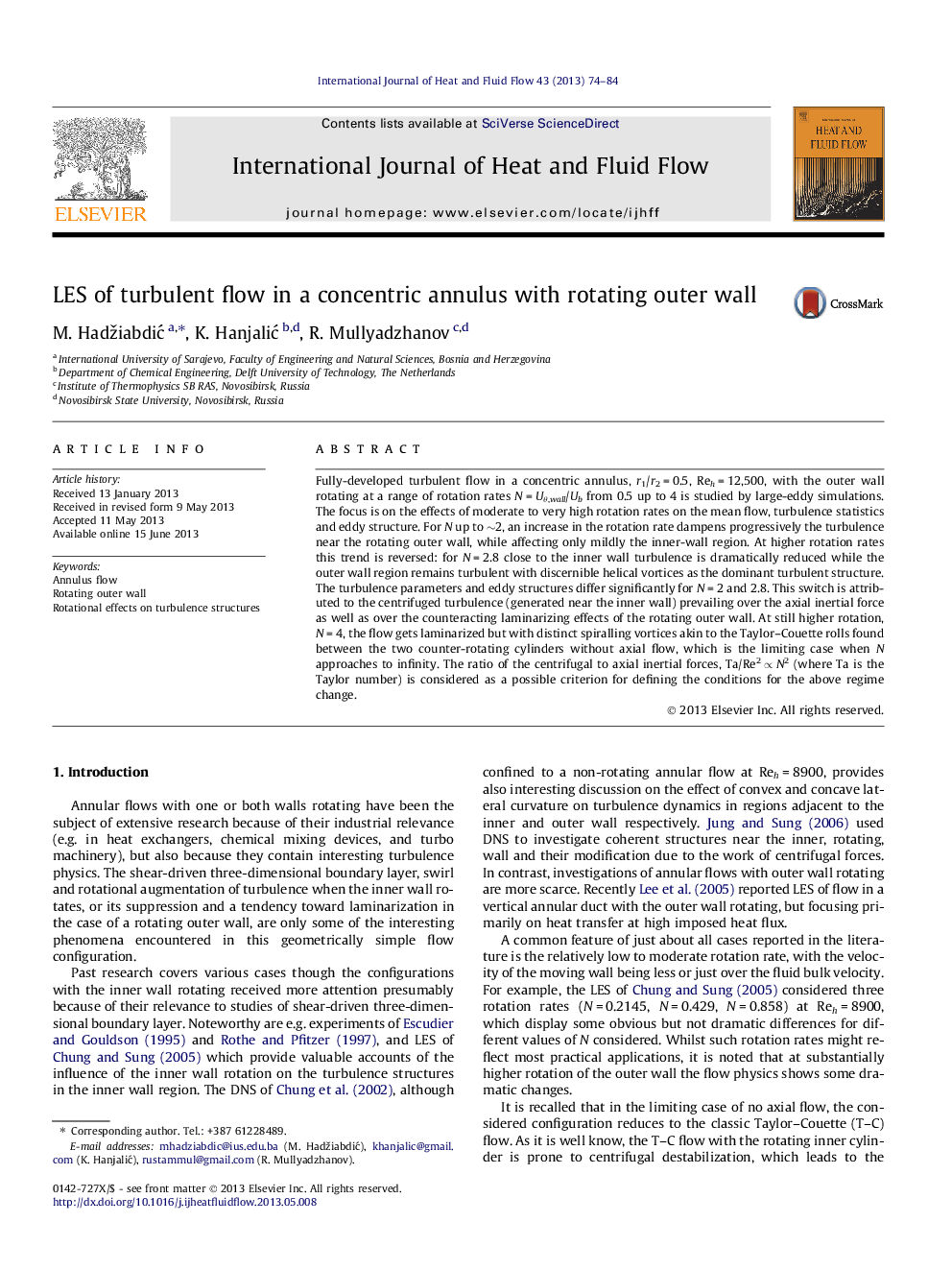 LES of turbulent flow in a concentric annulus with rotating outer wall