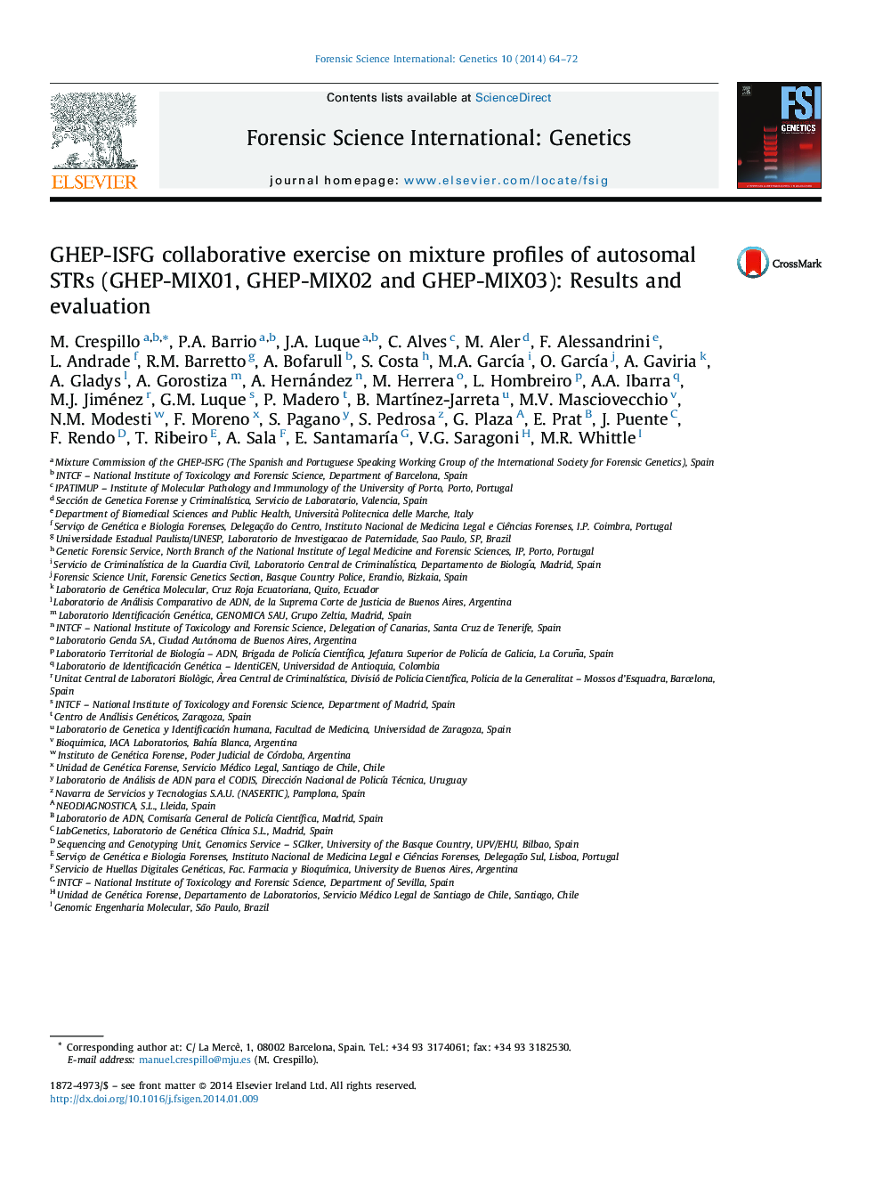 GHEP-ISFG collaborative exercise on mixture profiles of autosomal STRs (GHEP-MIX01, GHEP-MIX02 and GHEP-MIX03): Results and evaluation