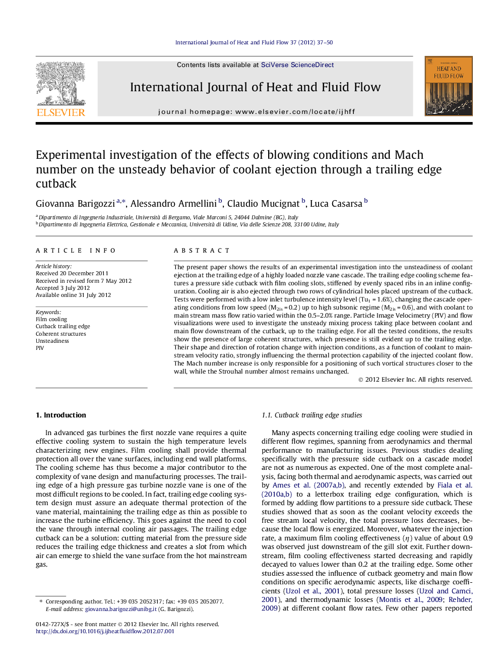 Experimental investigation of the effects of blowing conditions and Mach number on the unsteady behavior of coolant ejection through a trailing edge cutback