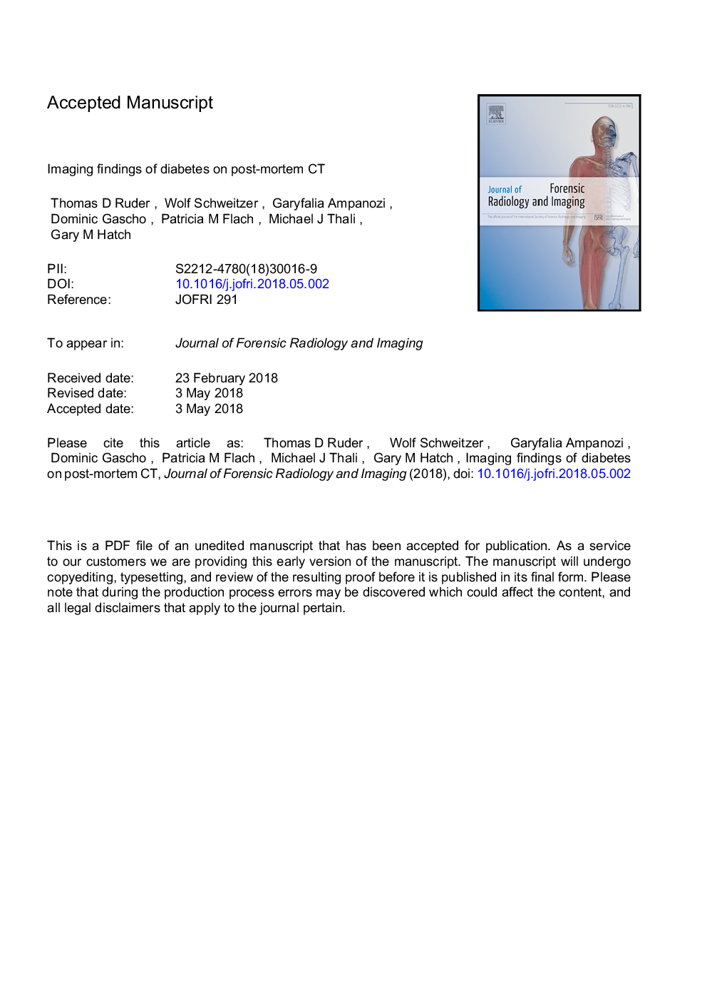 Imaging findings of diabetes on post-mortem CT