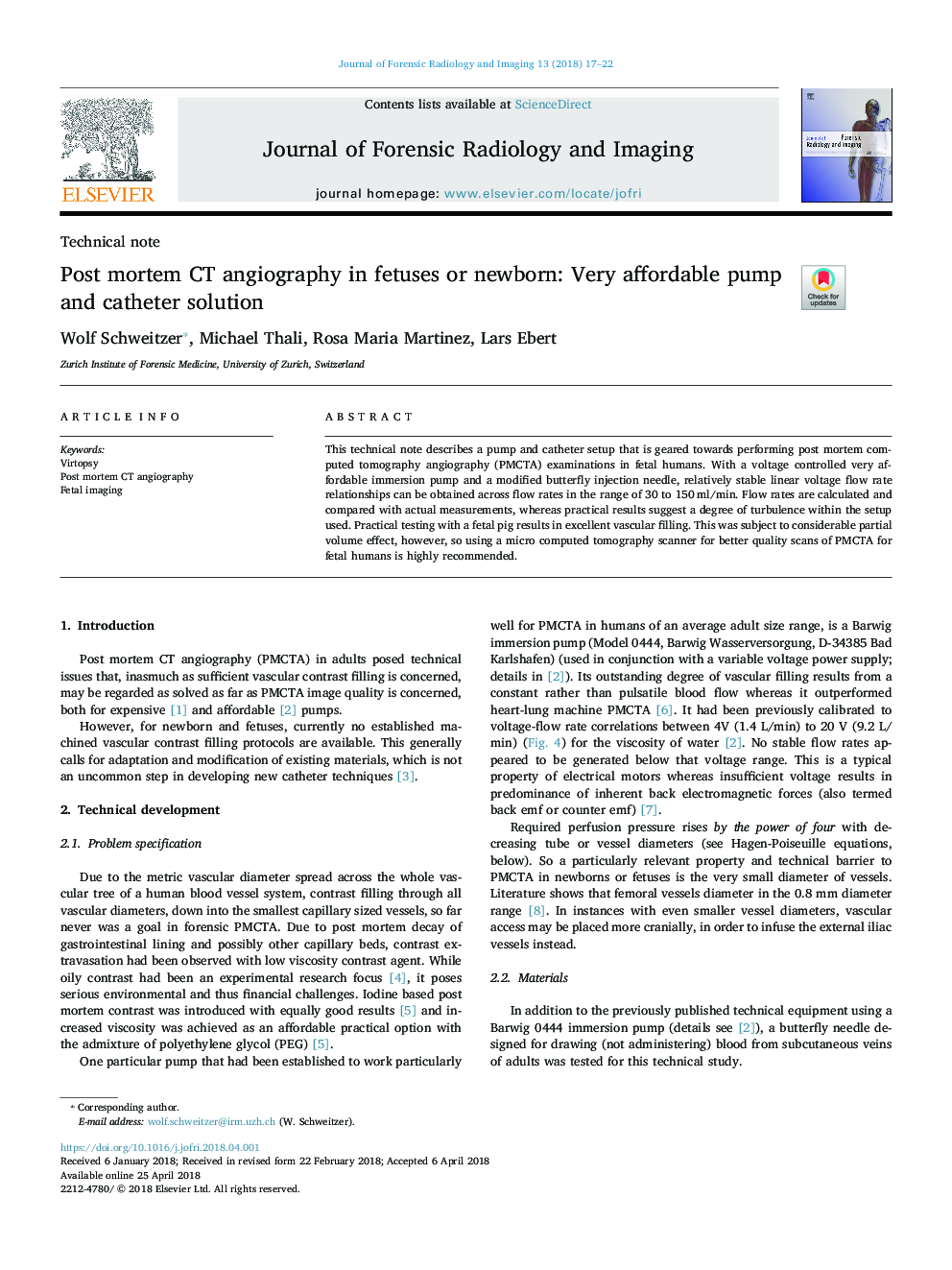 Post mortem CT angiography in fetuses or newborn: Very affordable pump and catheter solution