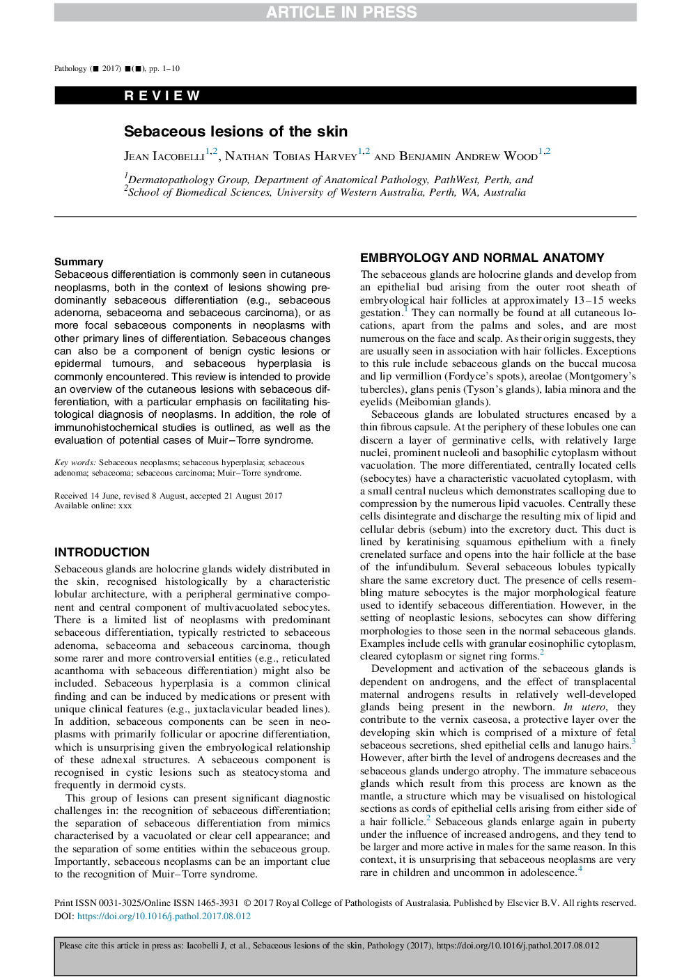 ضایعات گیاهی از پوست 