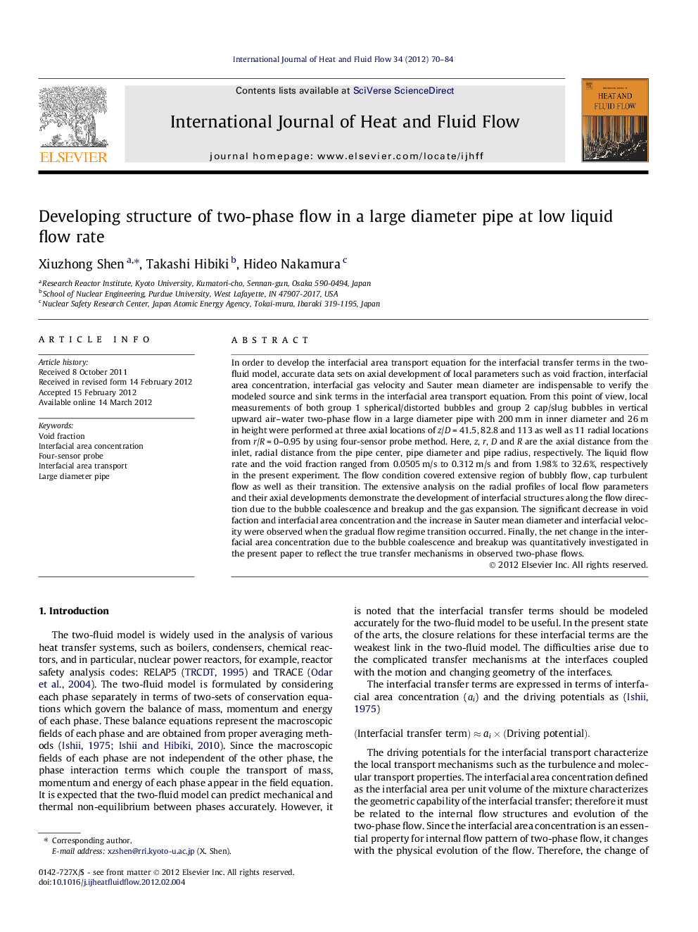 Developing structure of two-phase flow in a large diameter pipe at low liquid flow rate