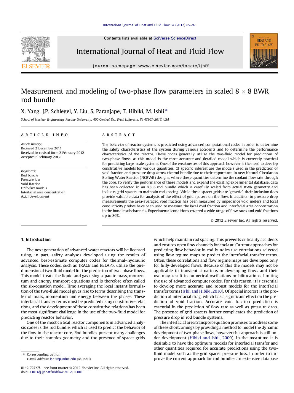 Measurement and modeling of two-phase flow parameters in scaled 8 × 8 BWR rod bundle