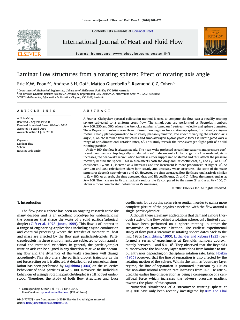 Laminar flow structures from a rotating sphere: Effect of rotating axis angle