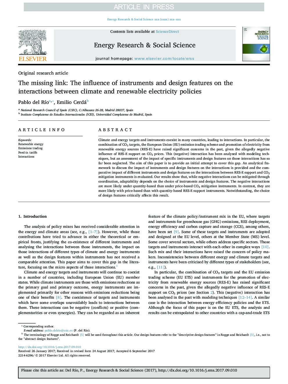 The missing link: The influence of instruments and design features on the interactions between climate and renewable electricity policies