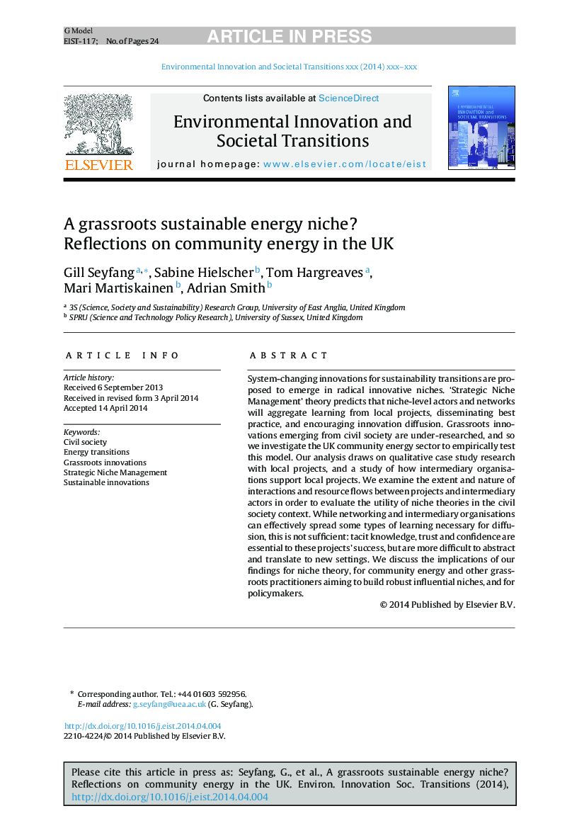 یک توده انرژی پایدار مردمی؟ بازتاب انرژی بریتانیا در انگلستان 