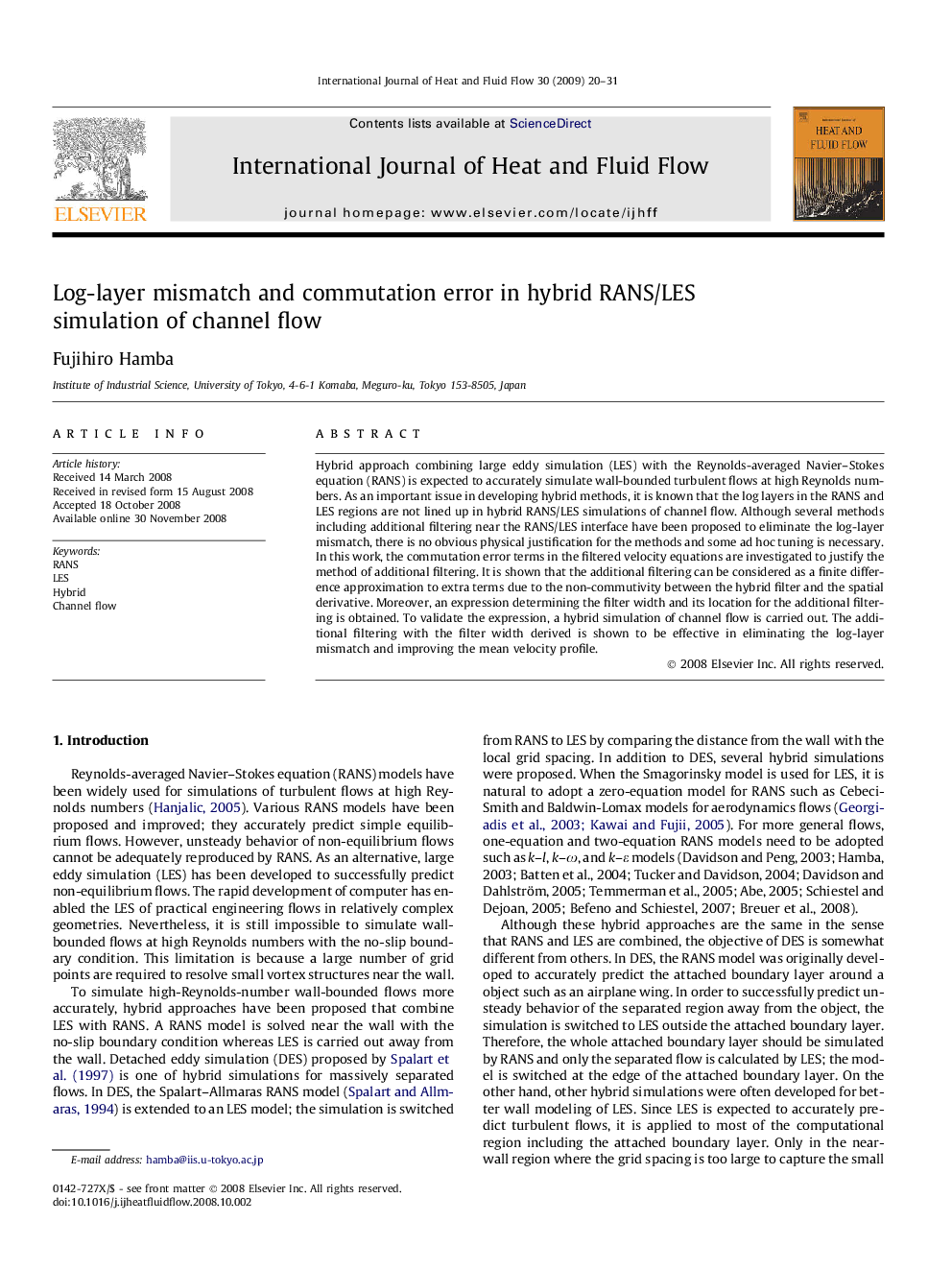 Log-layer mismatch and commutation error in hybrid RANS/LES simulation of channel flow