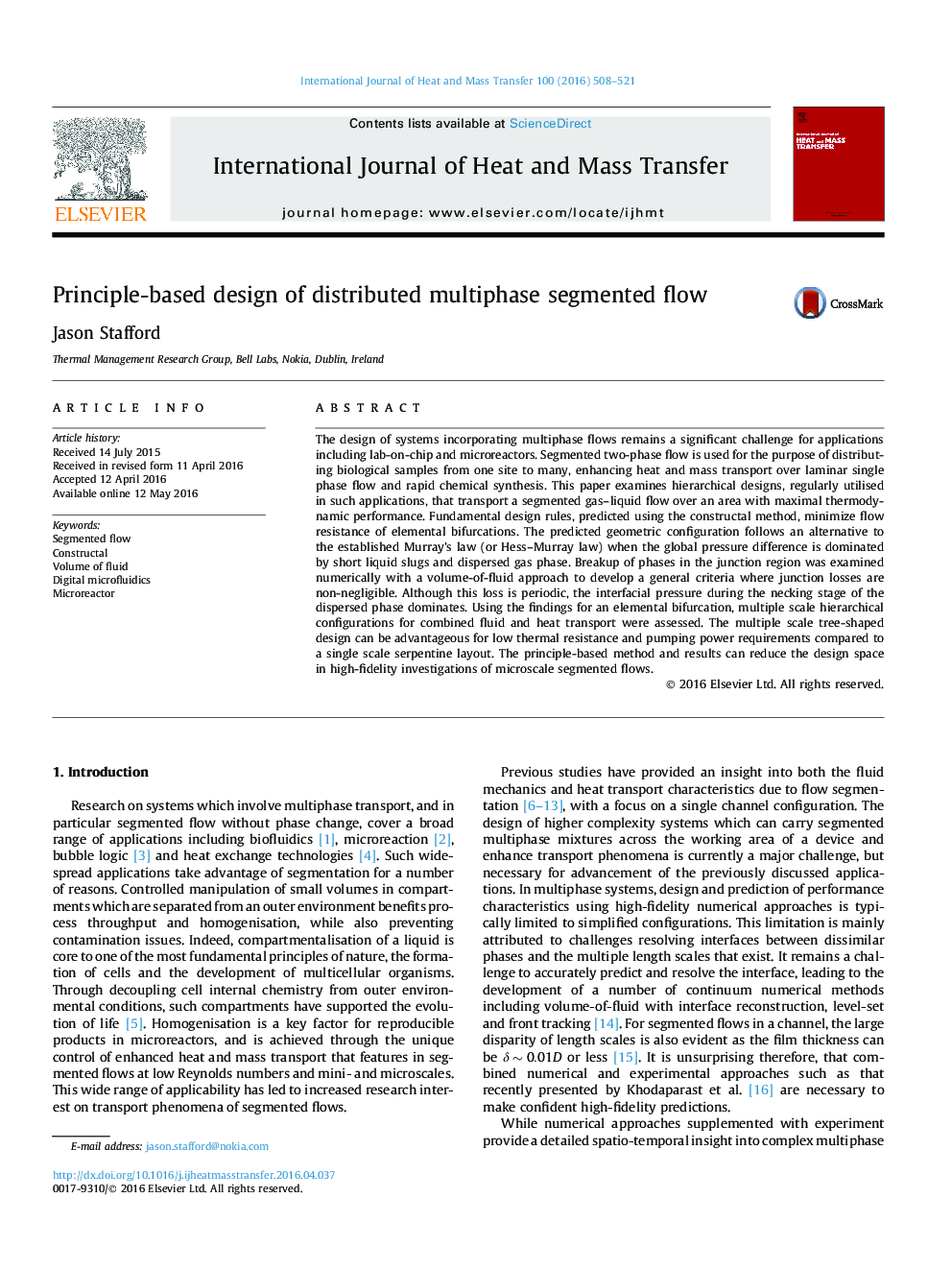 Principle-based design of distributed multiphase segmented flow