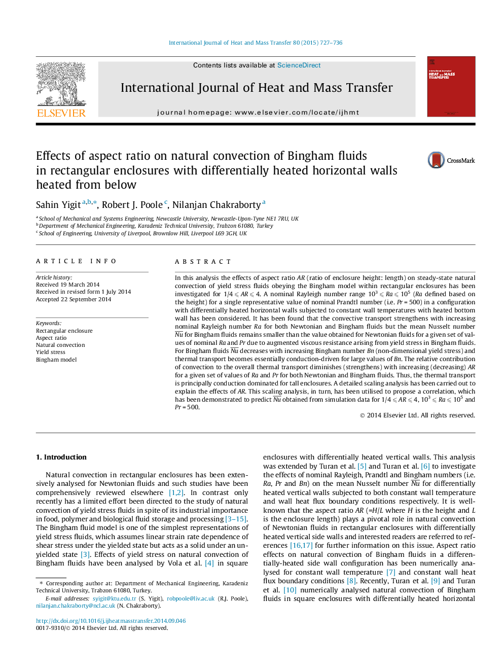 Effects of aspect ratio on natural convection of Bingham fluids in rectangular enclosures with differentially heated horizontal walls heated from below