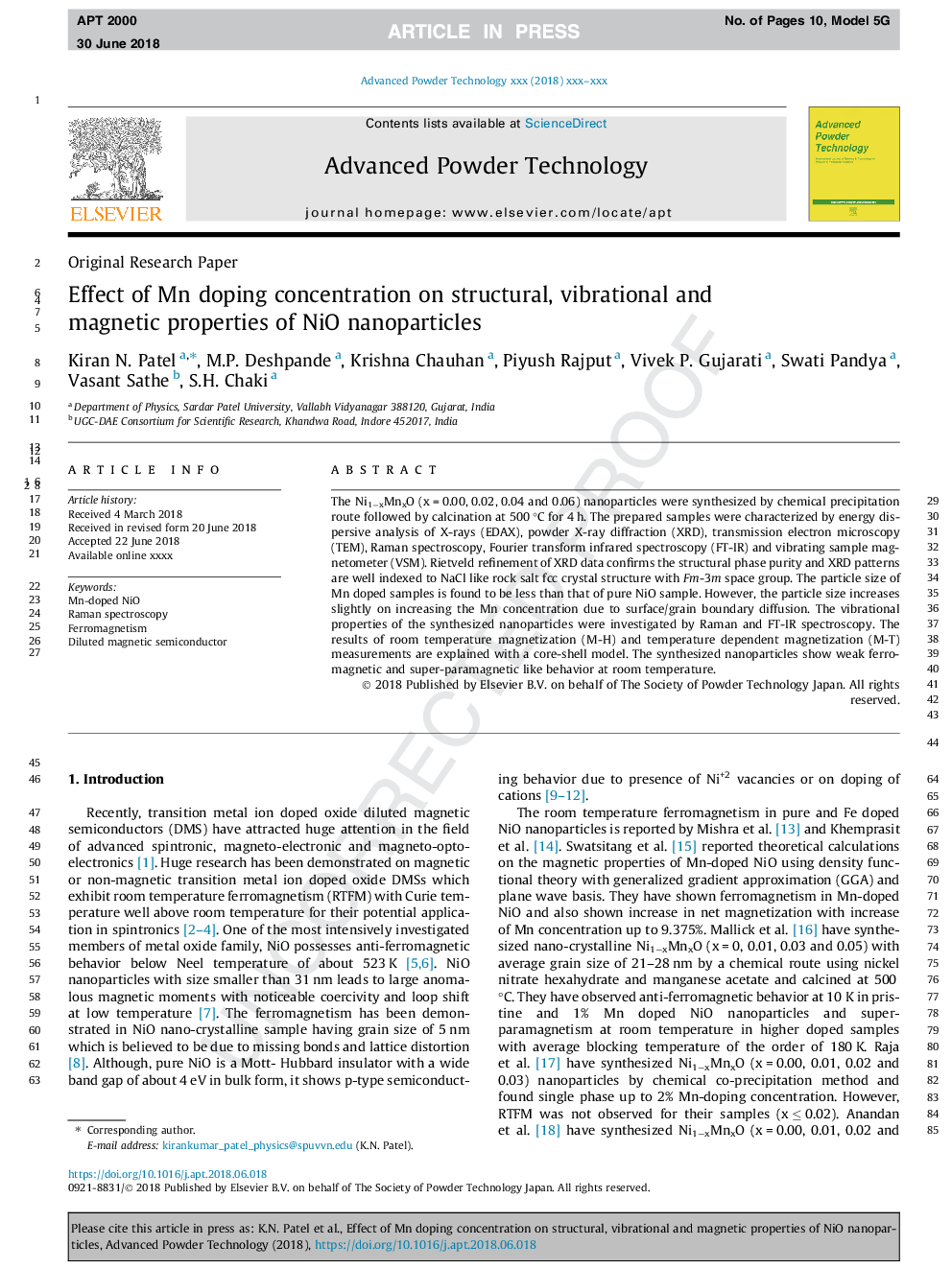 Effect of Mn doping concentration on structural, vibrational and magnetic properties of NiO nanoparticles