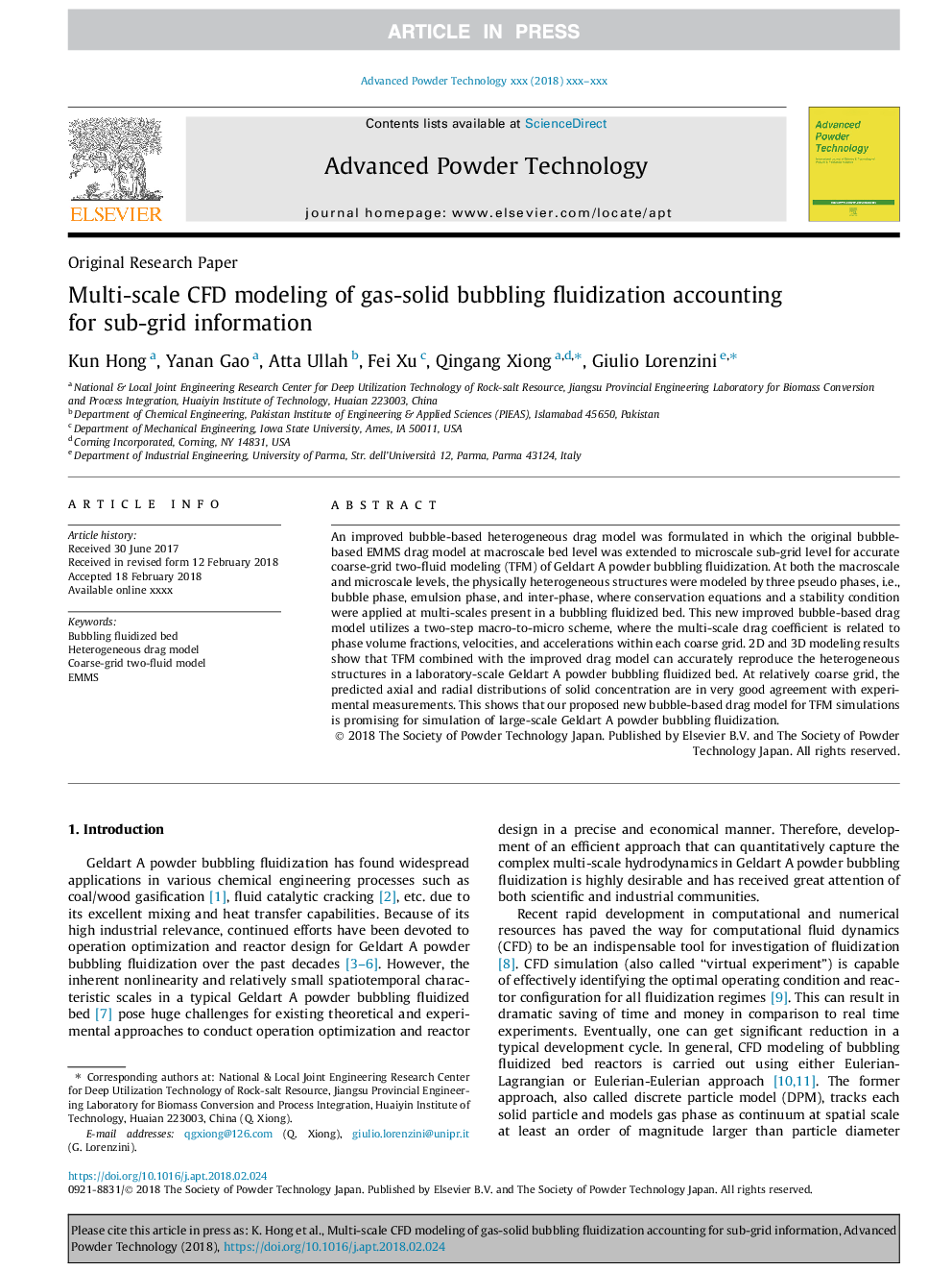 Multi-scale CFD modeling of gas-solid bubbling fluidization accounting for sub-grid information