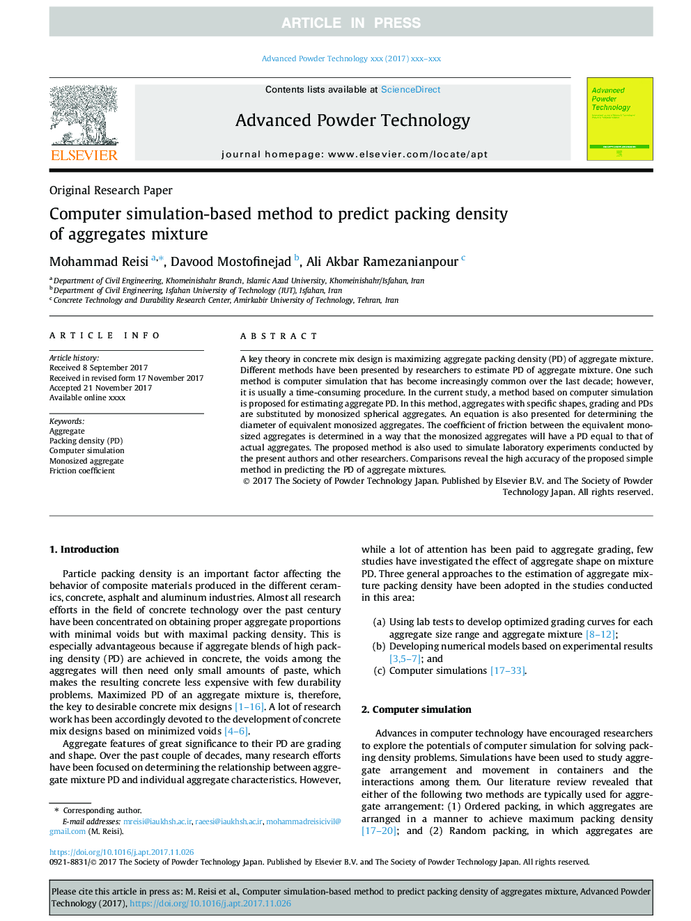 Computer simulation-based method to predict packing density of aggregates mixture