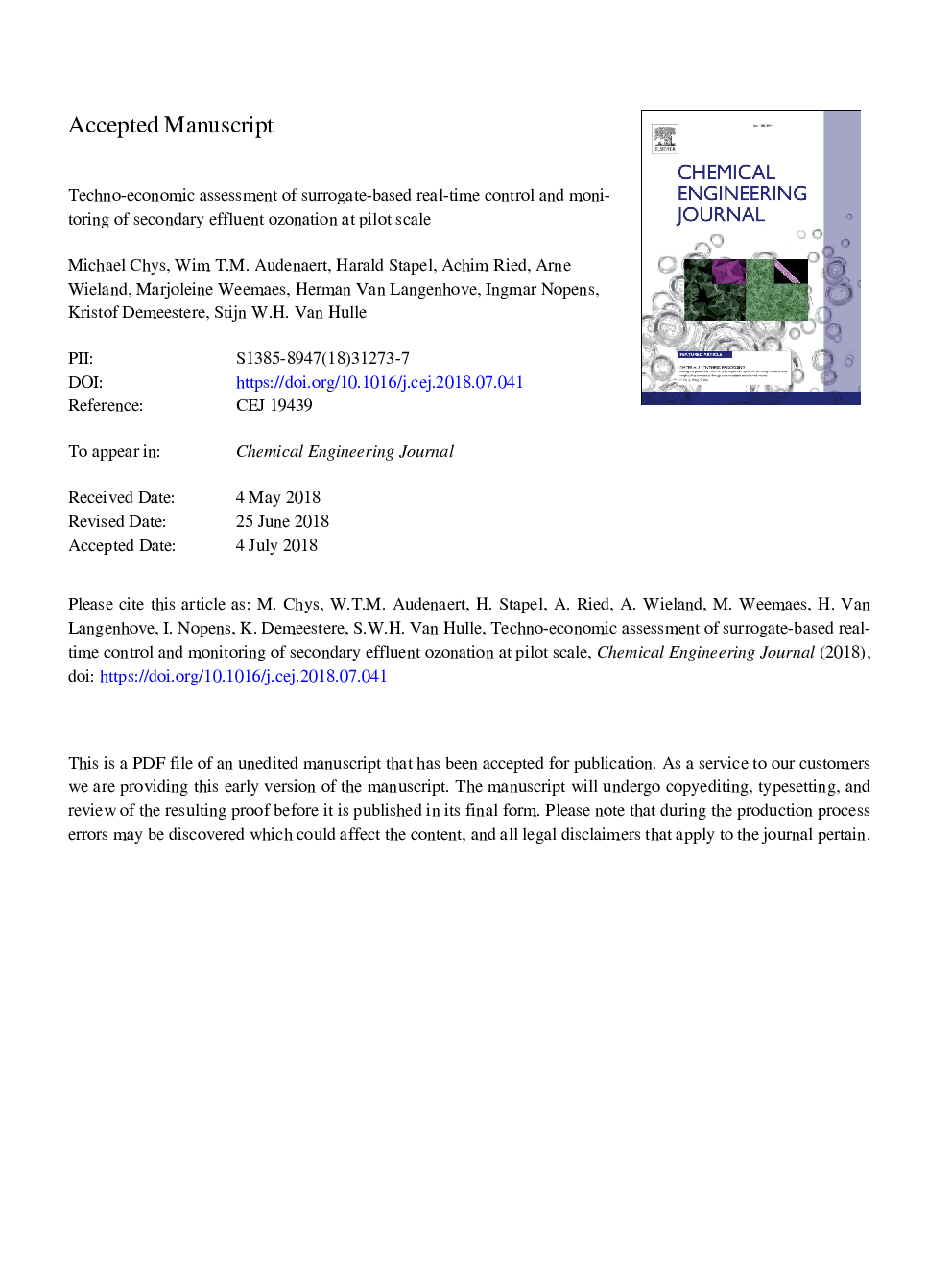 Techno-economic assessment of surrogate-based real-time control and monitoring of secondary effluent ozonation at pilot scale