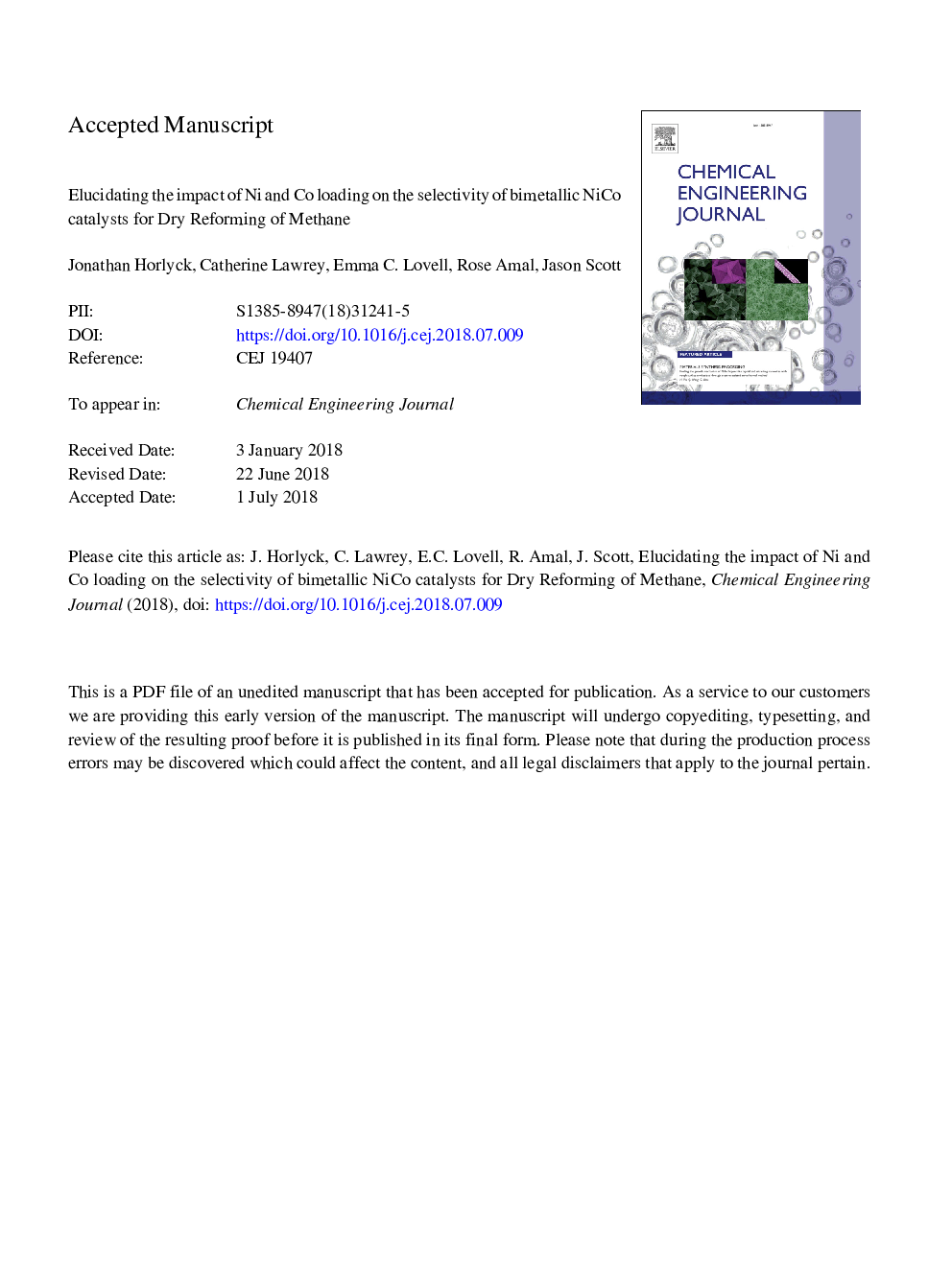 Elucidating the impact of Ni and Co loading on the selectivity of bimetallic NiCo catalysts for dry reforming of methane