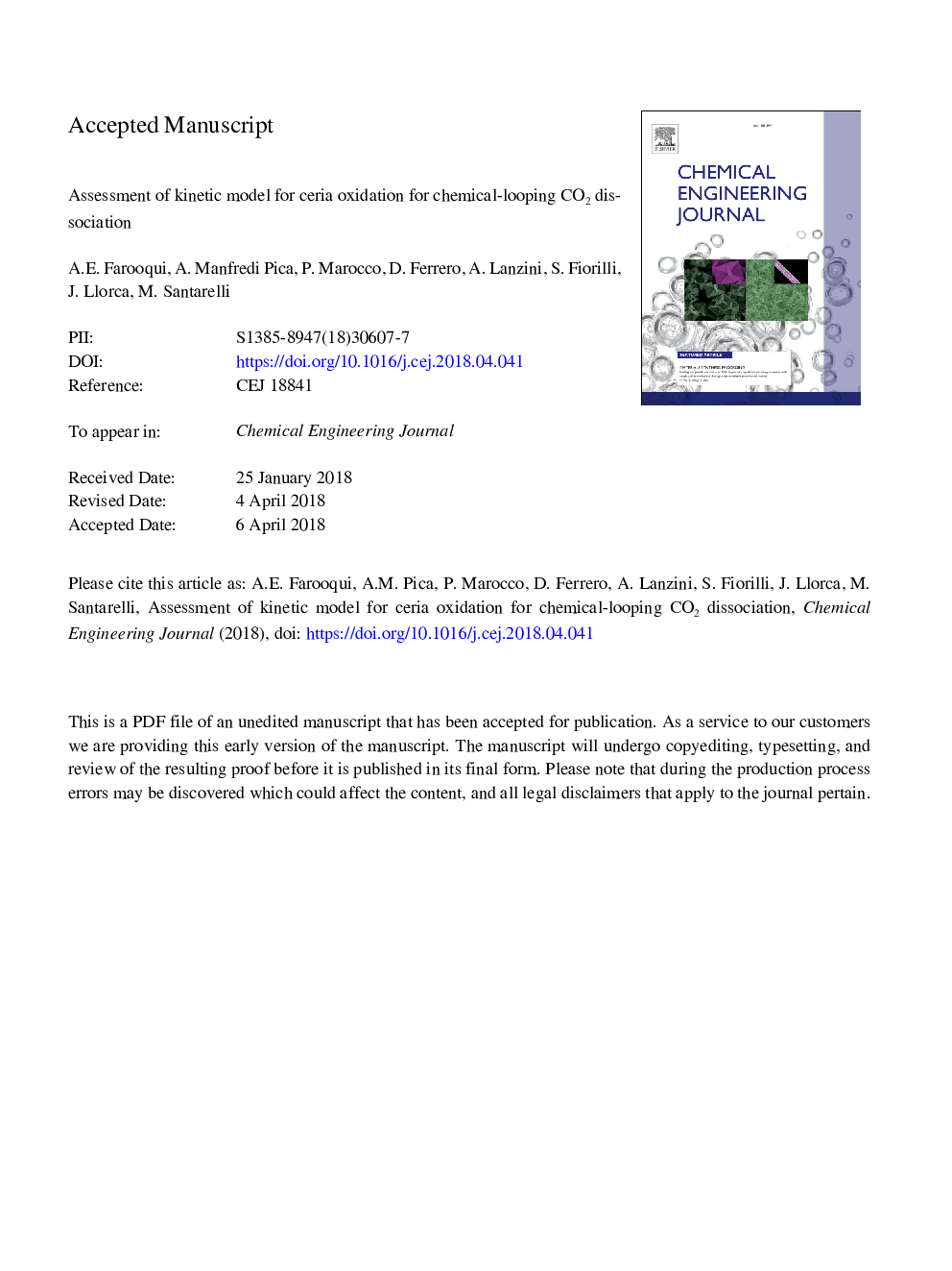 Assessment of kinetic model for ceria oxidation for chemical-looping CO2 dissociation