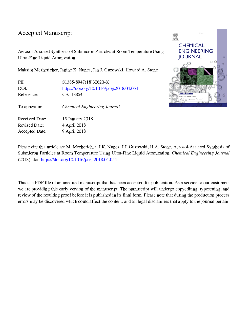 Aerosol-assisted synthesis of submicron particles at room temperature using ultra-fine liquid atomization