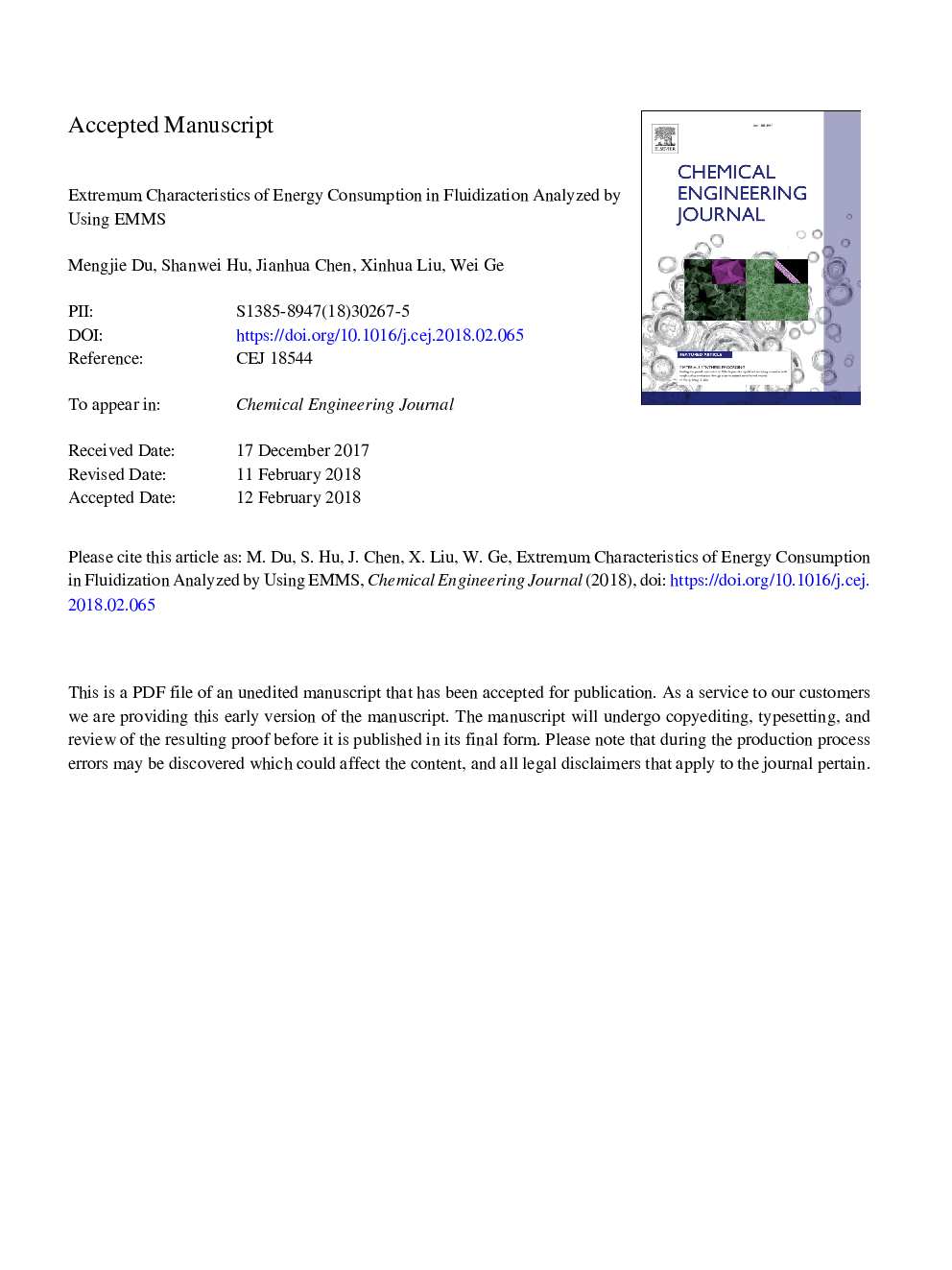 Extremum characteristics of energy consumption in fluidization analyzed by using EMMS