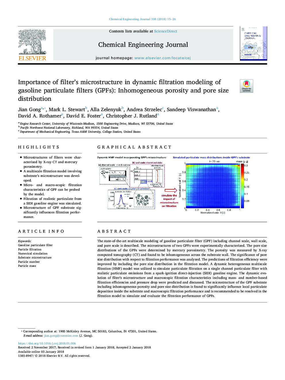 Importance of filter's microstructure in dynamic filtration modeling of gasoline particulate filters (GPFs): Inhomogeneous porosity and pore size distribution