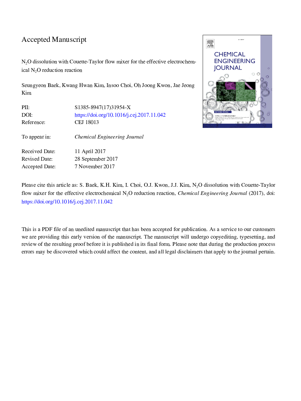 N2O dissolution with Couette-Taylor flow mixer for the effective electrochemical N2O reduction reaction