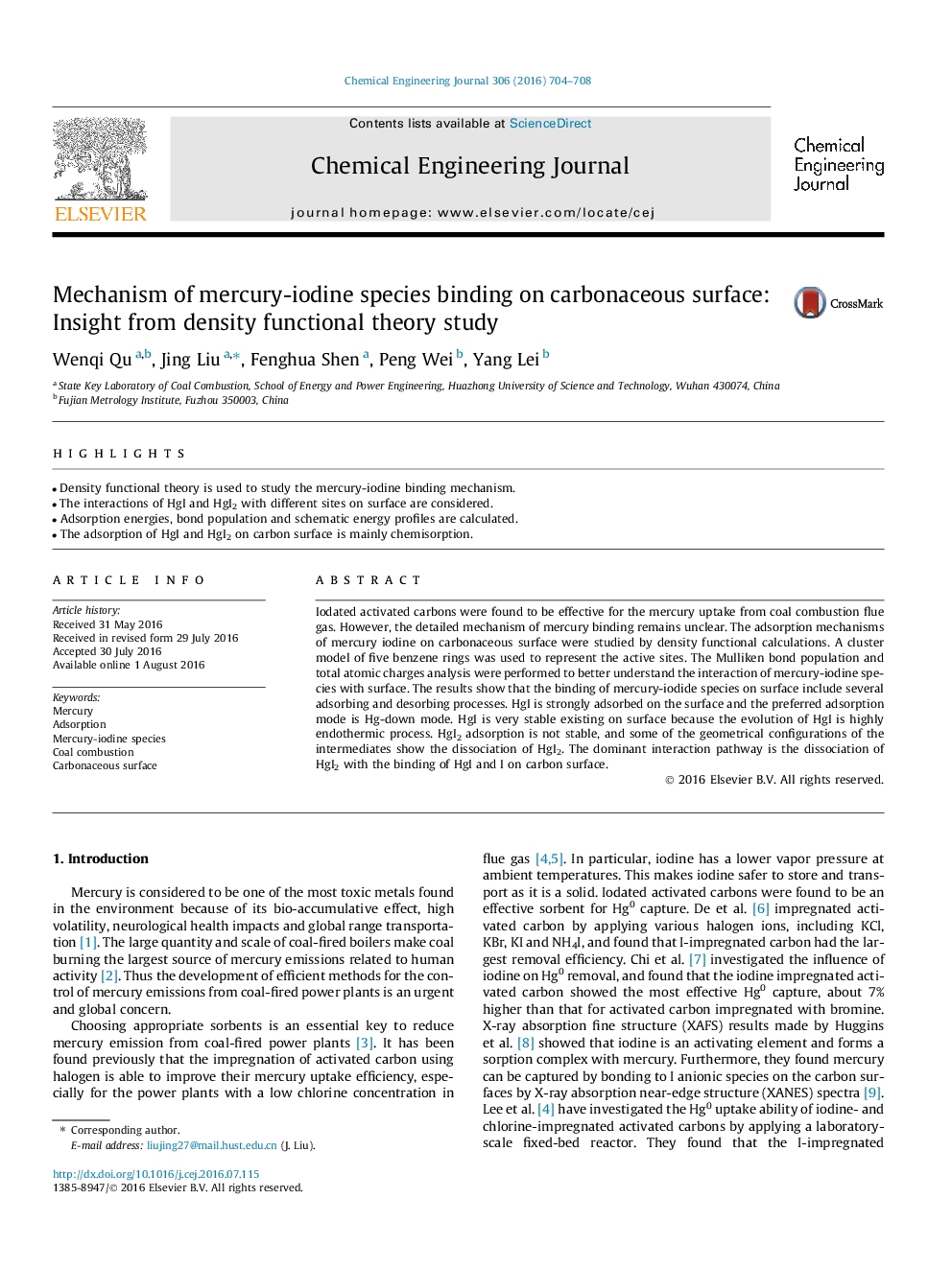 Mechanism of mercury-iodine species binding on carbonaceous surface: Insight from density functional theory study