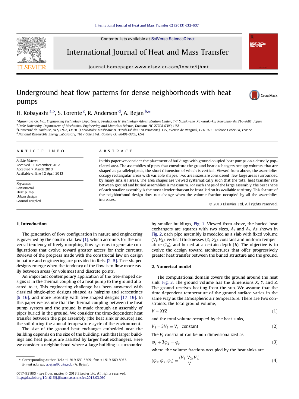 Underground heat flow patterns for dense neighborhoods with heat pumps