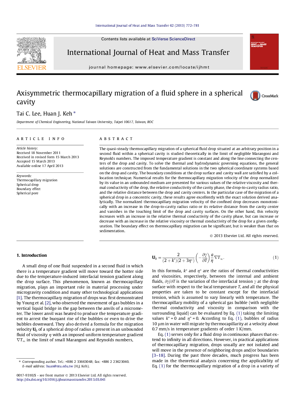 Axisymmetric thermocapillary migration of a fluid sphere in a spherical cavity