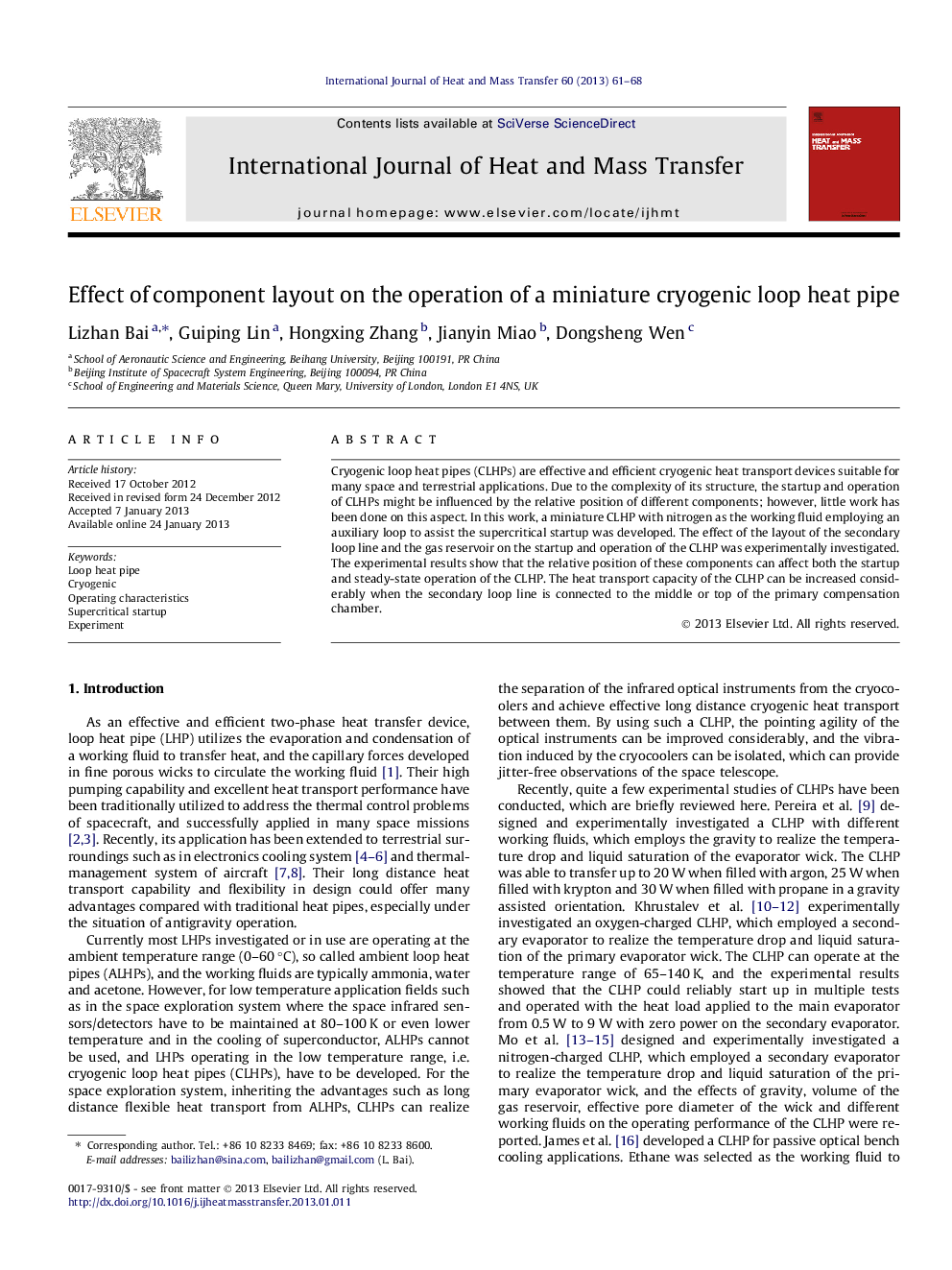 Effect of component layout on the operation of a miniature cryogenic loop heat pipe