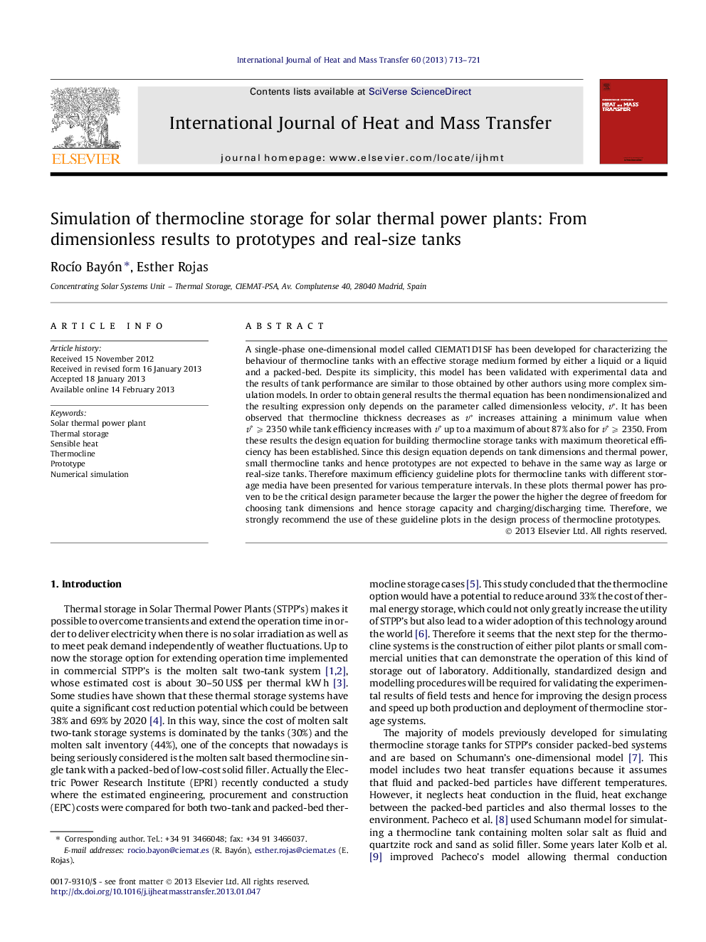 Simulation of thermocline storage for solar thermal power plants: From dimensionless results to prototypes and real-size tanks