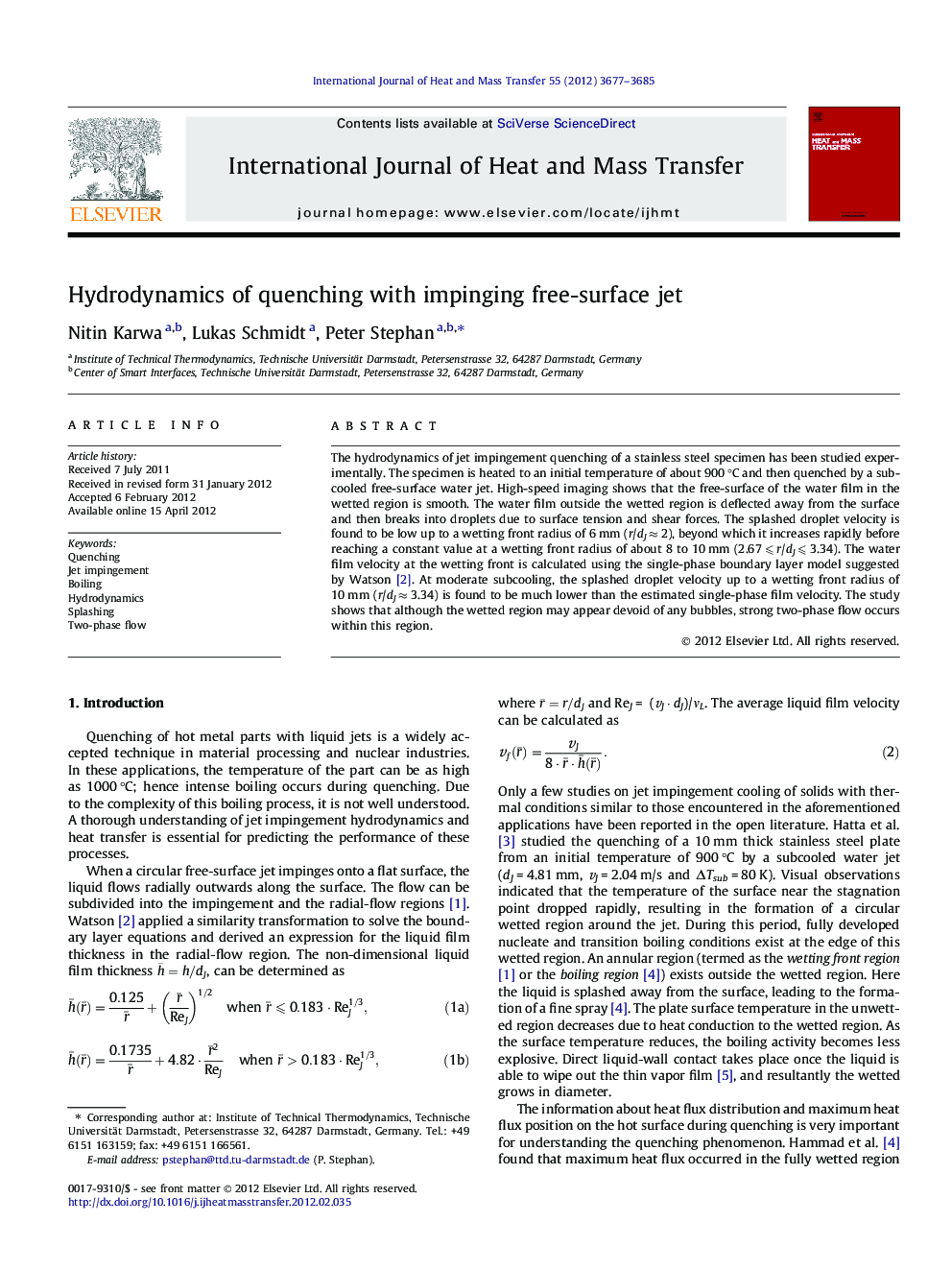 Hydrodynamics of quenching with impinging free-surface jet