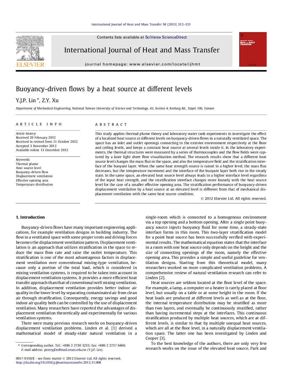 Buoyancy-driven flows by a heat source at different levels