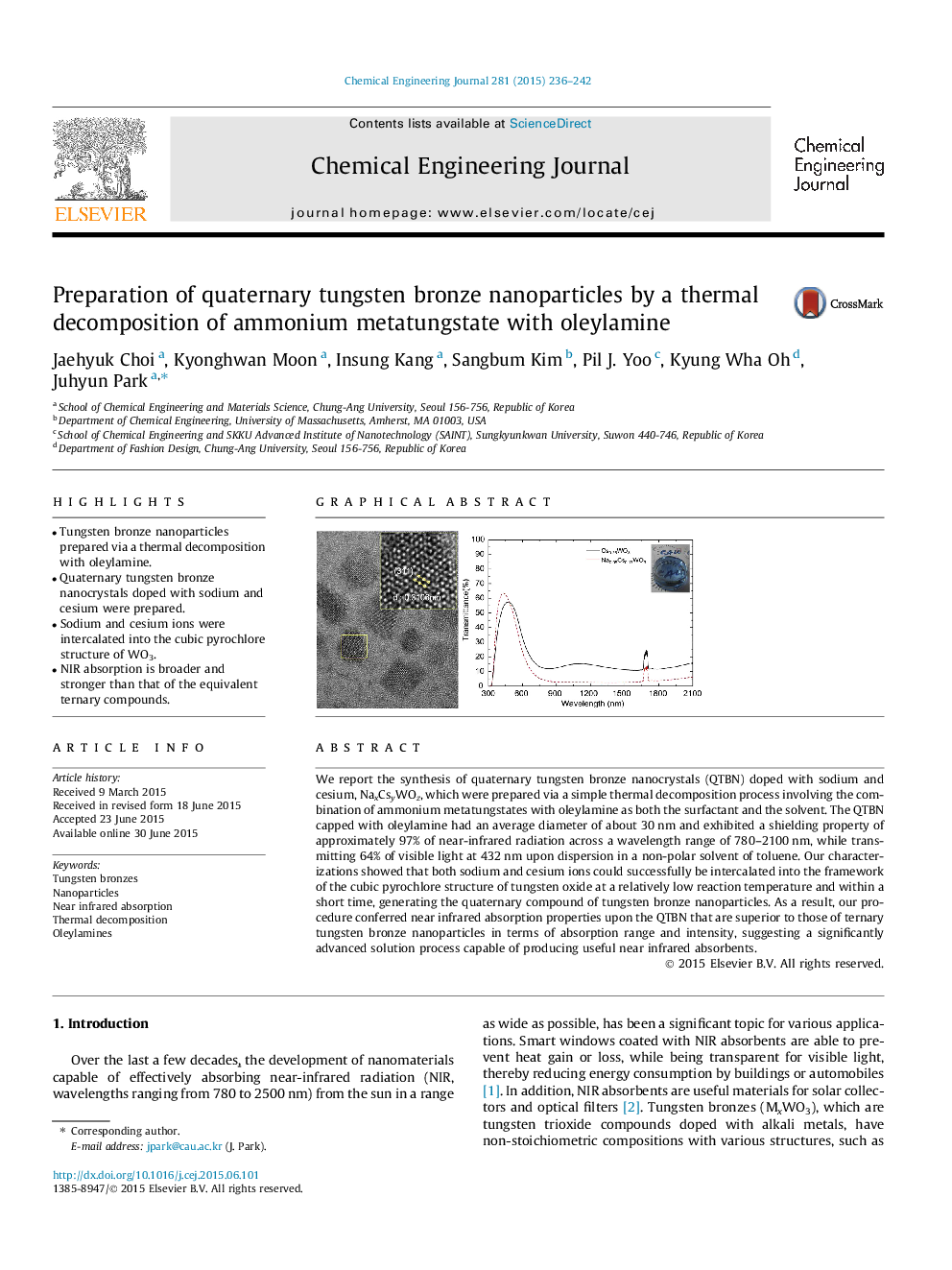 تهیه نانوذرات برنزی تنگستن چهار تایی توسط تجزیه حرارتی متاتورنگات آمونیوم با اتیلامین 