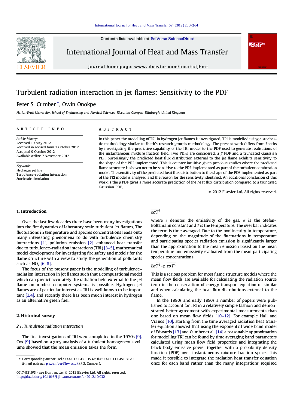 Turbulent radiation interaction in jet flames: Sensitivity to the PDF