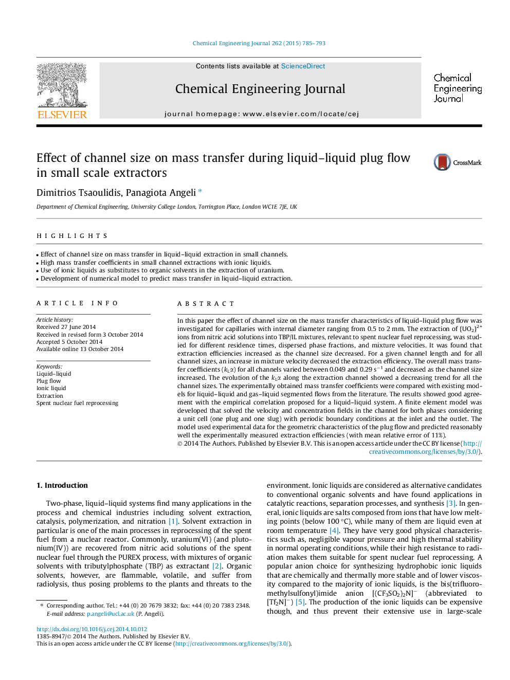 Effect of channel size on mass transfer during liquid-liquid plug flow in small scale extractors