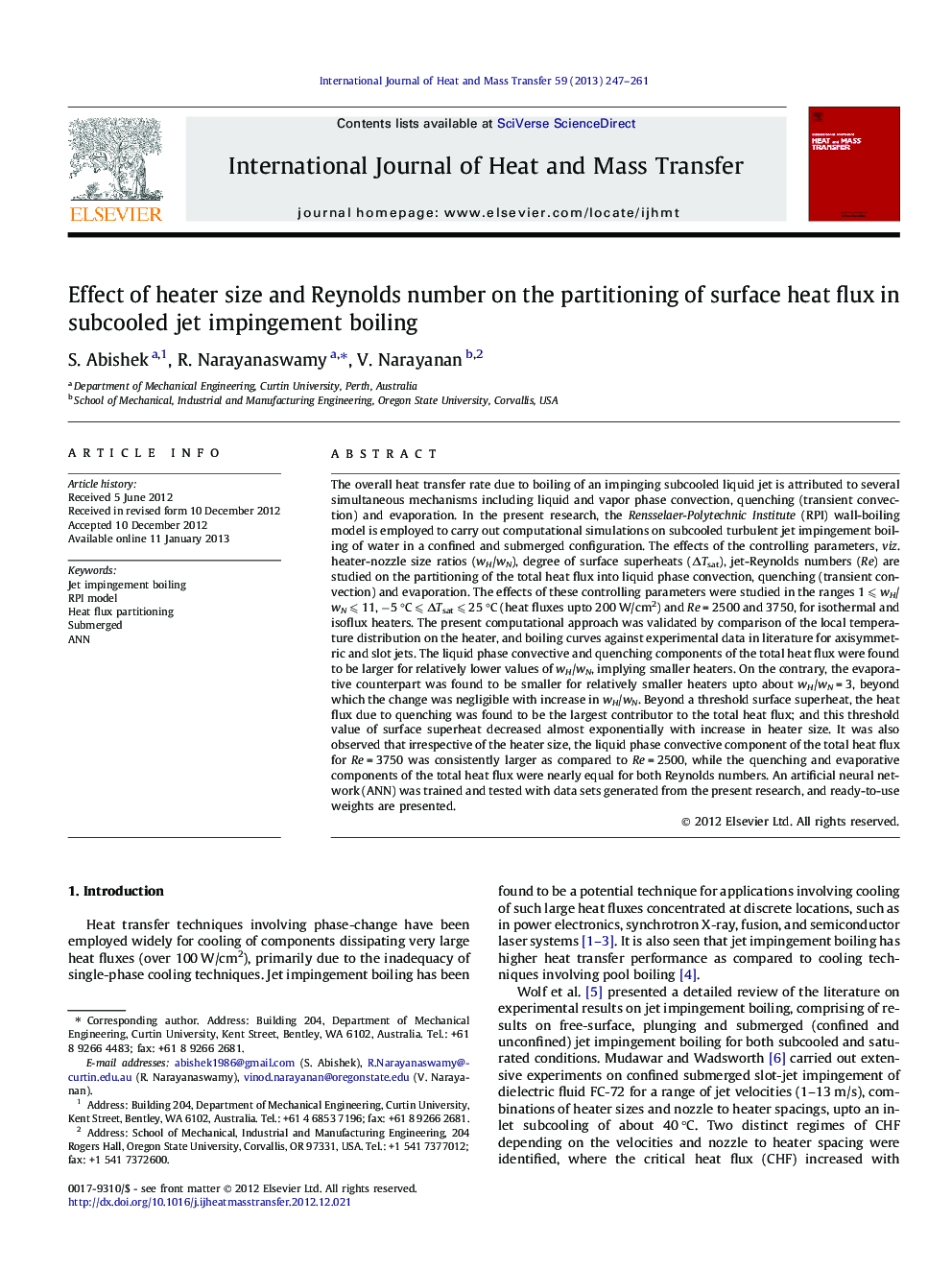 Effect of heater size and Reynolds number on the partitioning of surface heat flux in subcooled jet impingement boiling