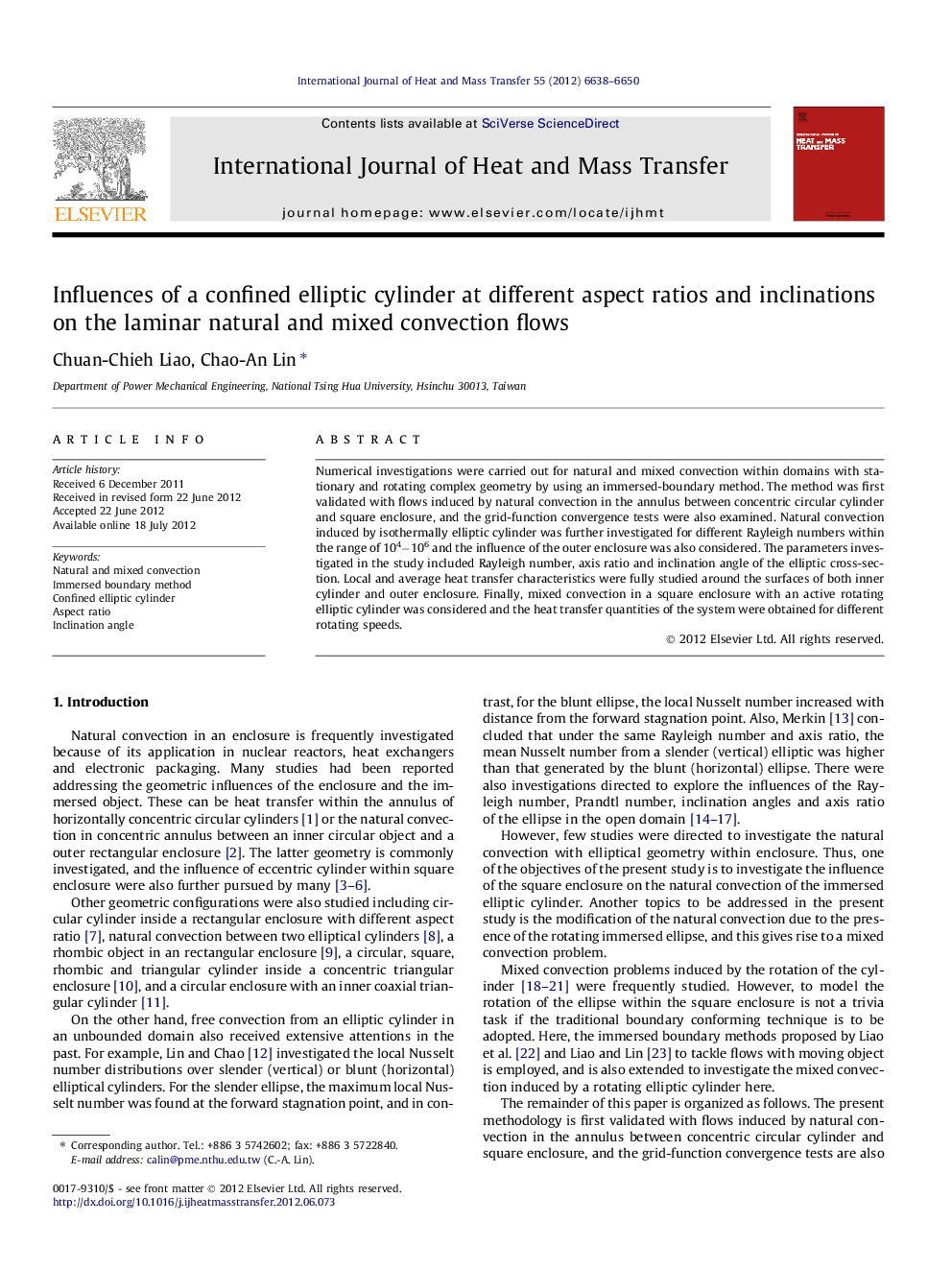 Influences of a confined elliptic cylinder at different aspect ratios and inclinations on the laminar natural and mixed convection flows