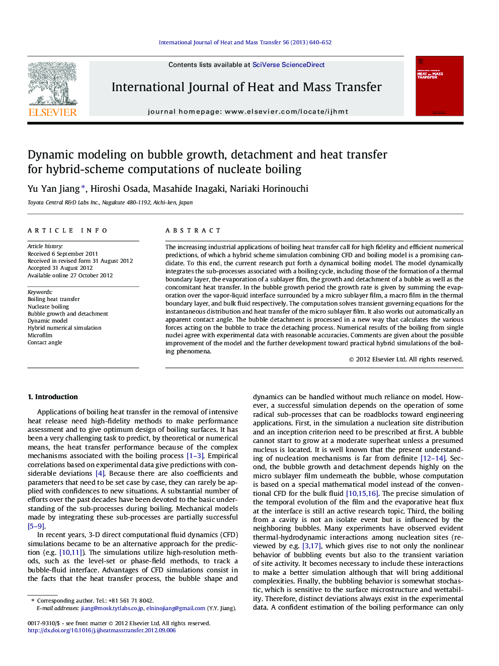 Dynamic modeling on bubble growth, detachment and heat transfer for hybrid-scheme computations of nucleate boiling