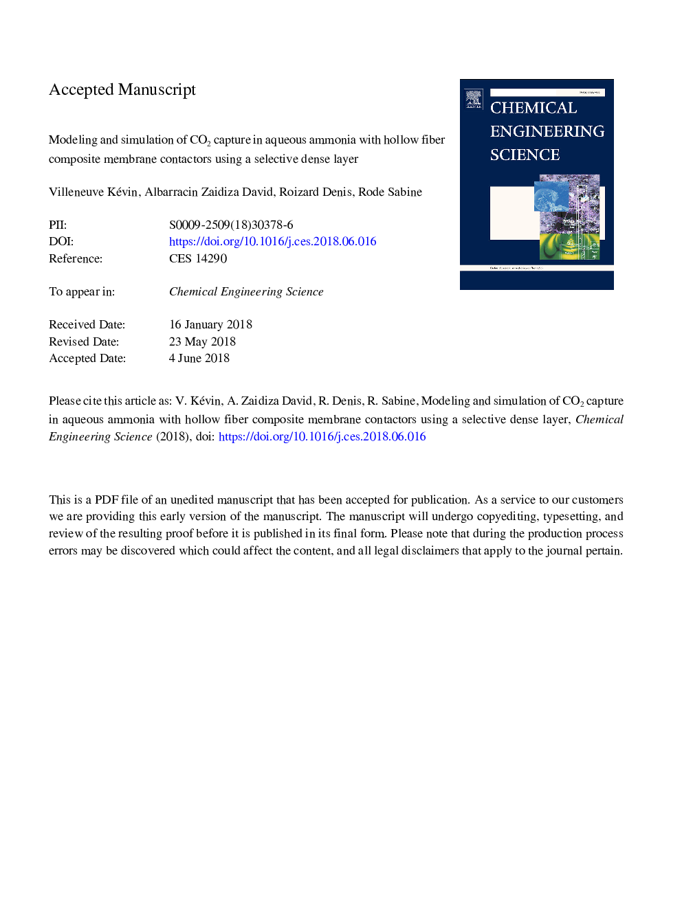 Modeling and simulation of CO2 capture in aqueous ammonia with hollow fiber composite membrane contactors using a selective dense layer