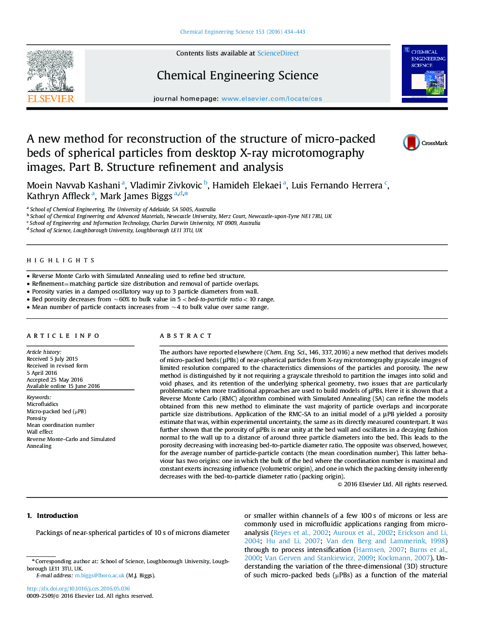 A new method for reconstruction of the structure of micro-packed beds of spherical particles from desktop X-ray microtomography images. Part B. Structure refinement and analysis