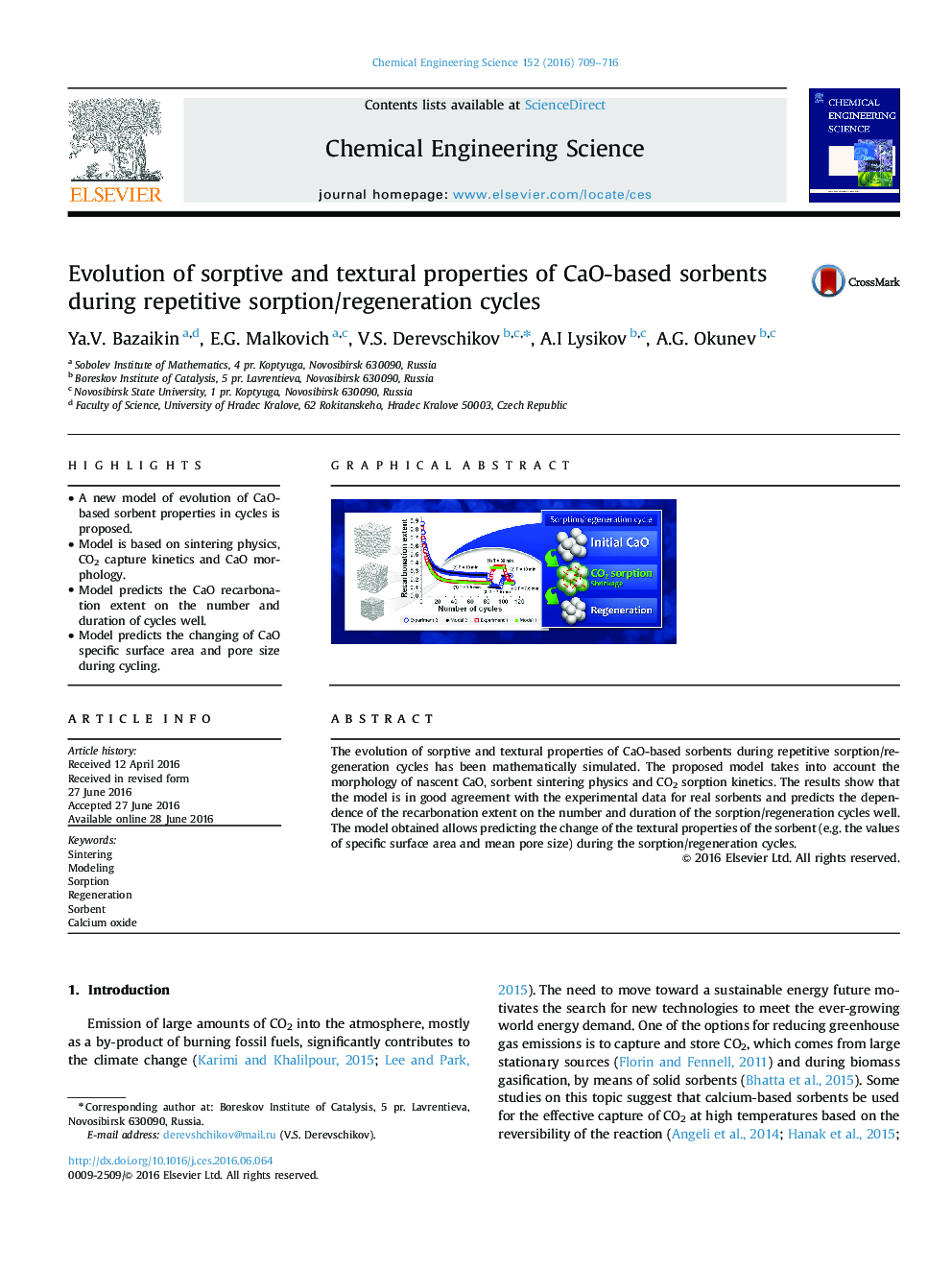 Evolution of sorptive and textural properties of CaO-based sorbents during repetitive sorption/regeneration cycles