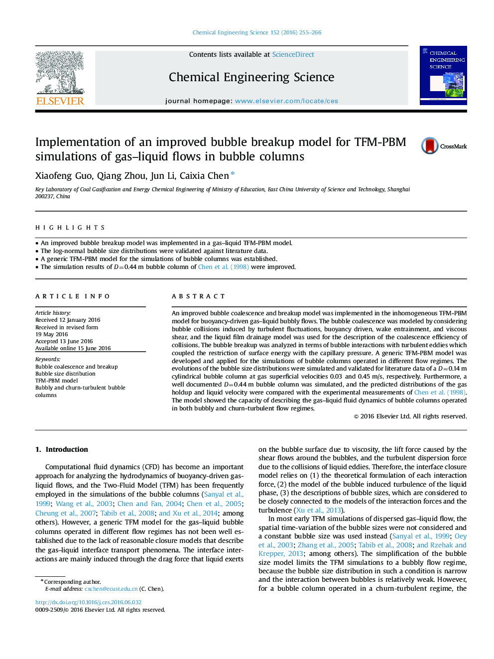 Implementation of an improved bubble breakup model for TFM-PBM simulations of gas-liquid flows in bubble columns