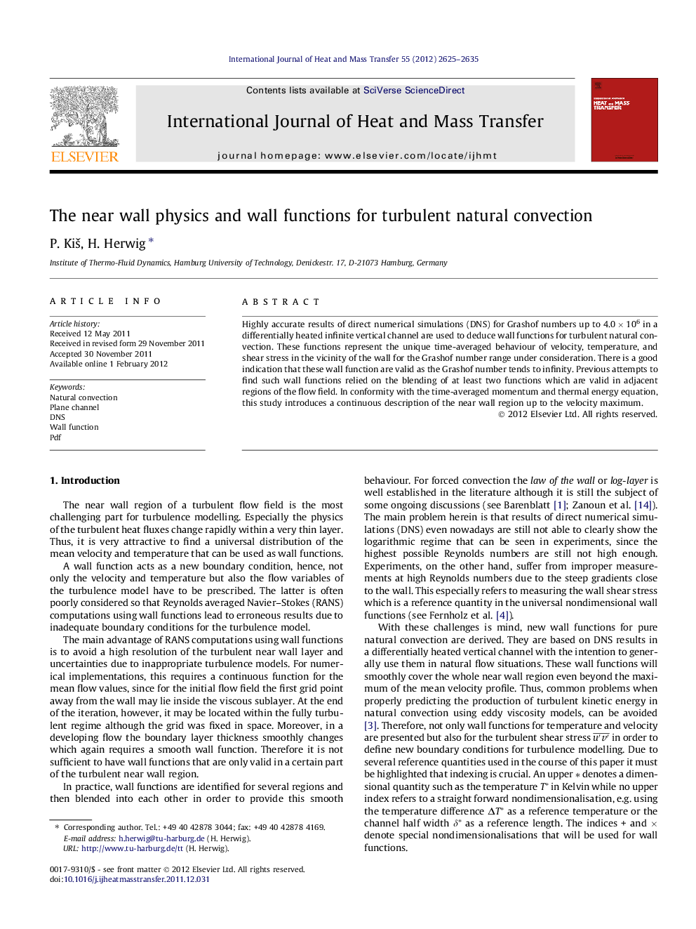 The near wall physics and wall functions for turbulent natural convection